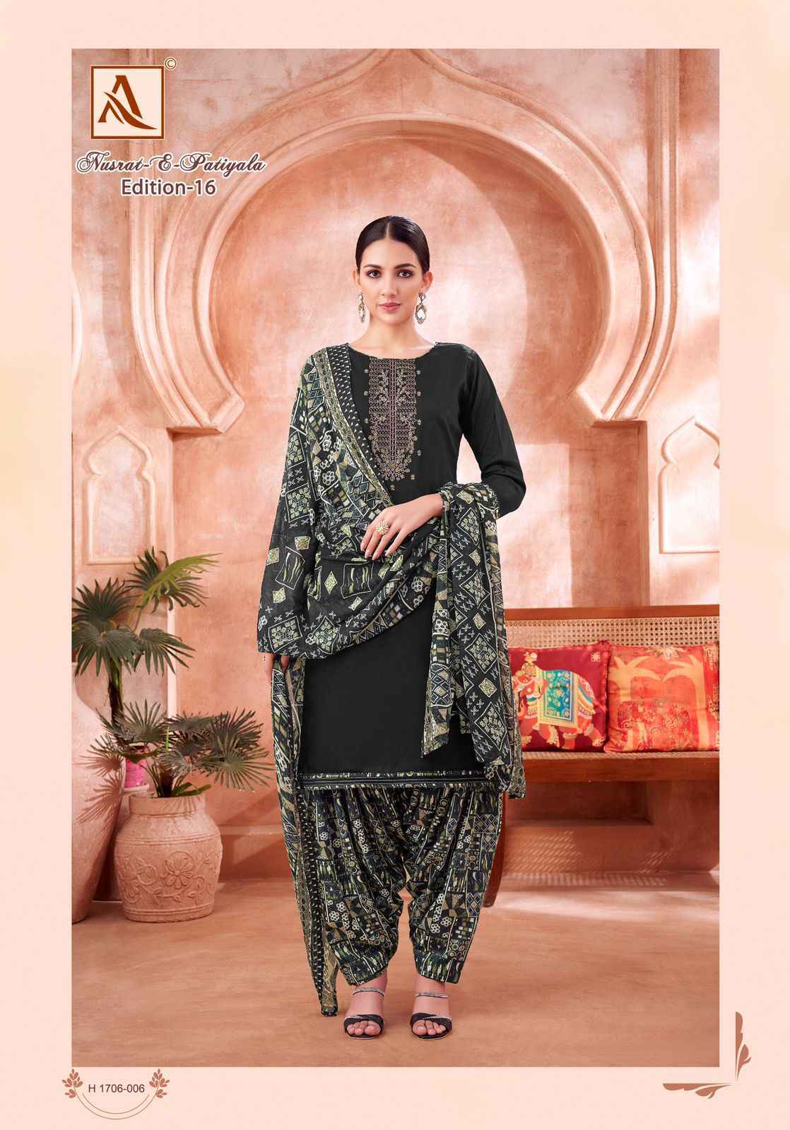 Alok Nusrat E Patiyala Edition 16 Zam Dress Material Wholesale Price ( 8 Pcs Catalog )