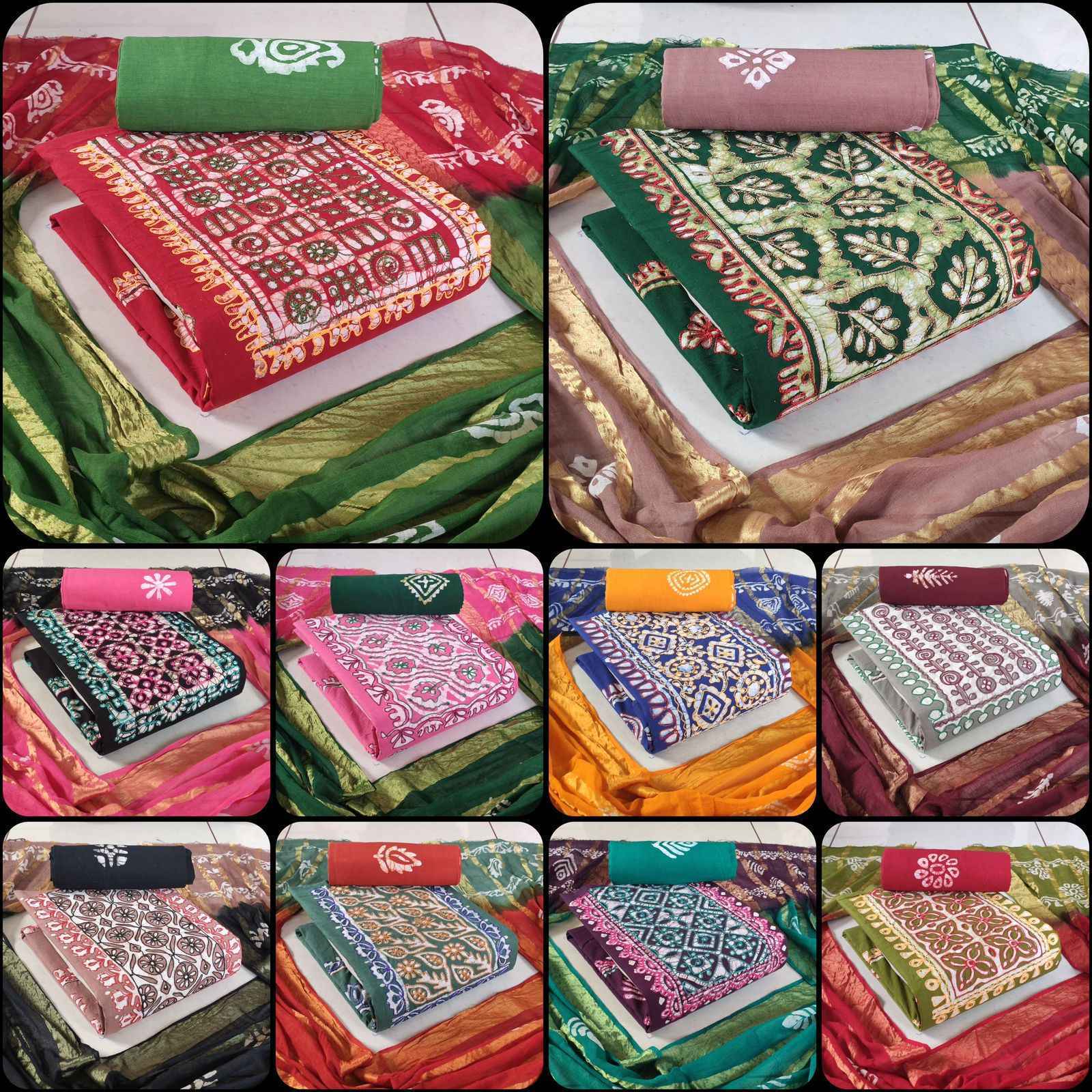 Batik 101 Cotton With Neck Wax Batik Non Catalog Dress Material Wholesale Price ( 10 Pcs Catalog )