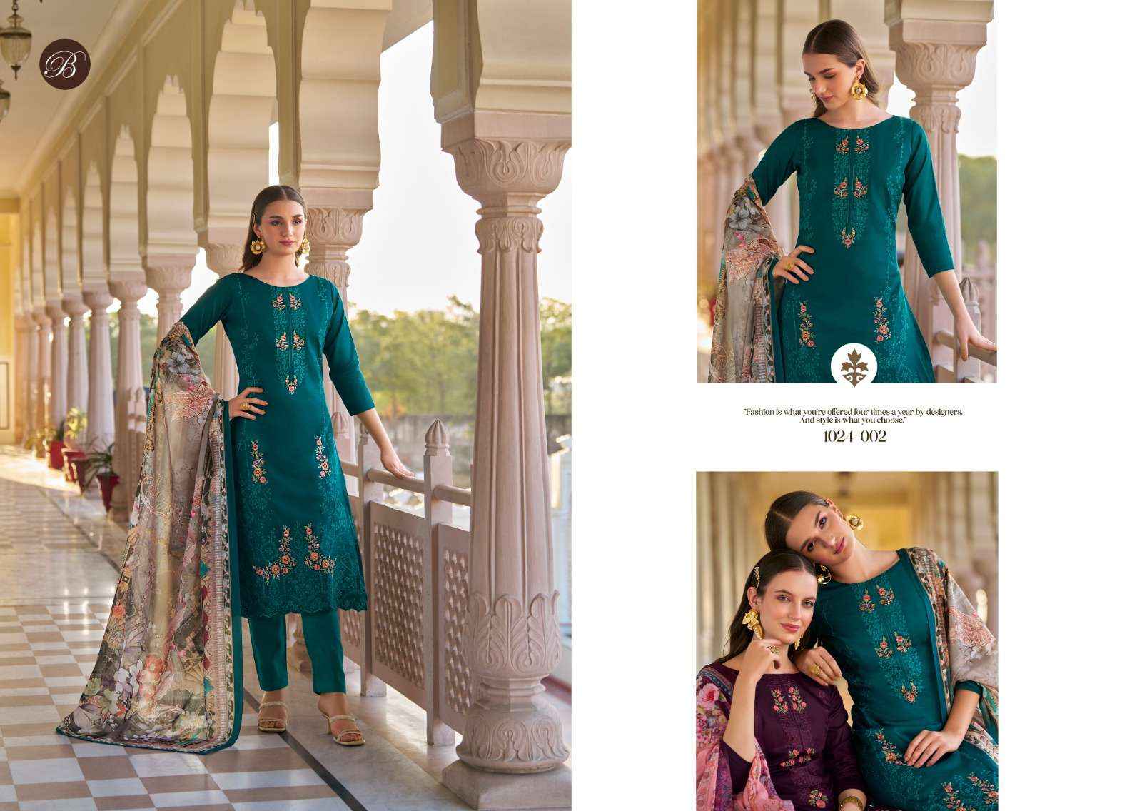 BELLIZA DESIGNER ZARQASH VOL 2 JAM COTTON DRESS MATERIAL ( 8 PCS CATALOG )