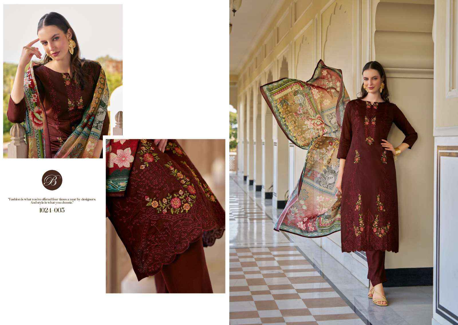 BELLIZA DESIGNER ZARQASH VOL 2 JAM COTTON DRESS MATERIAL ( 8 PCS CATALOG )