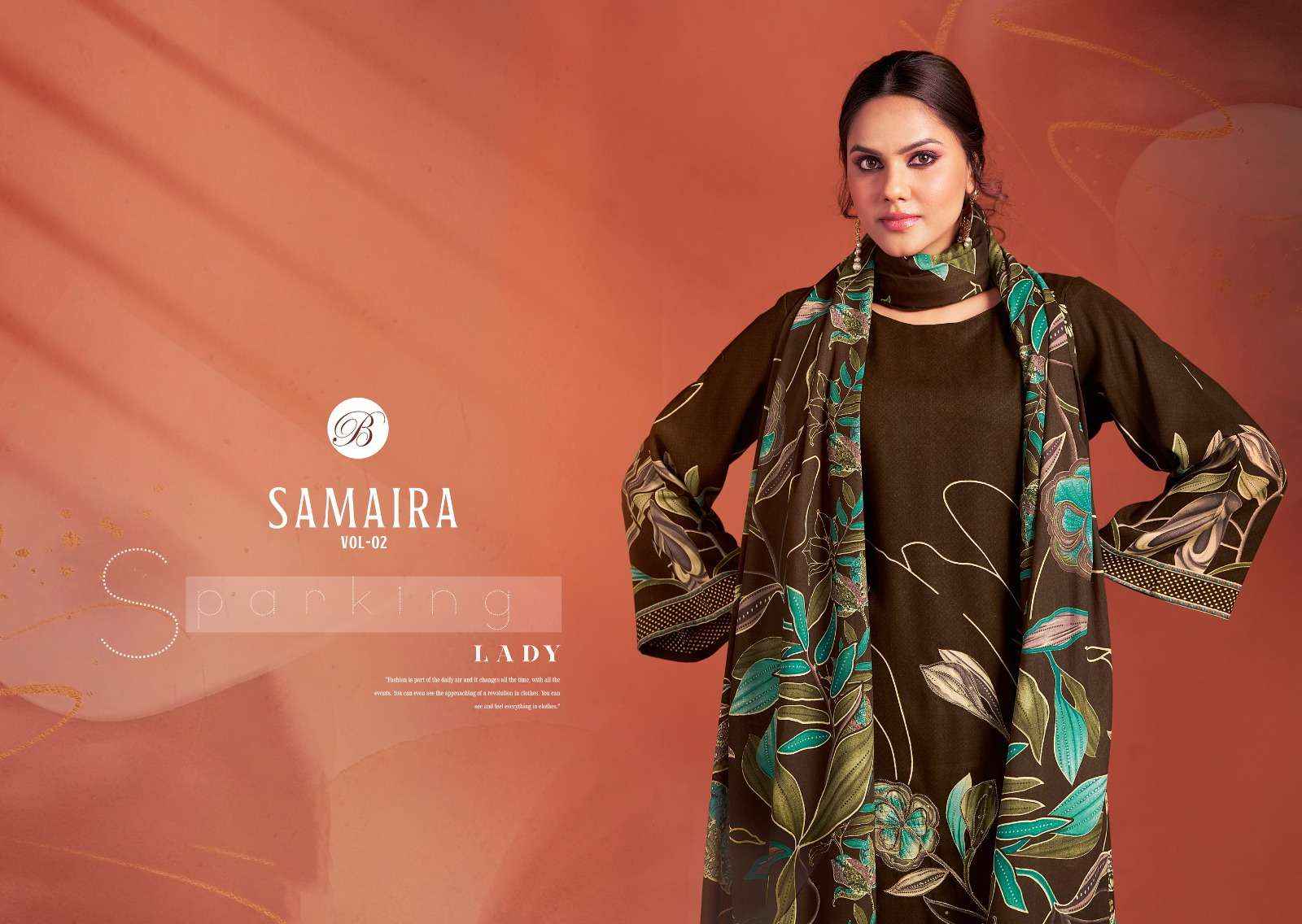 Belliza Samaira Vol 2 Unstitch Fancy Ladies Suit Dress Material Wholesale Price ( 6 Pcs Catalog )