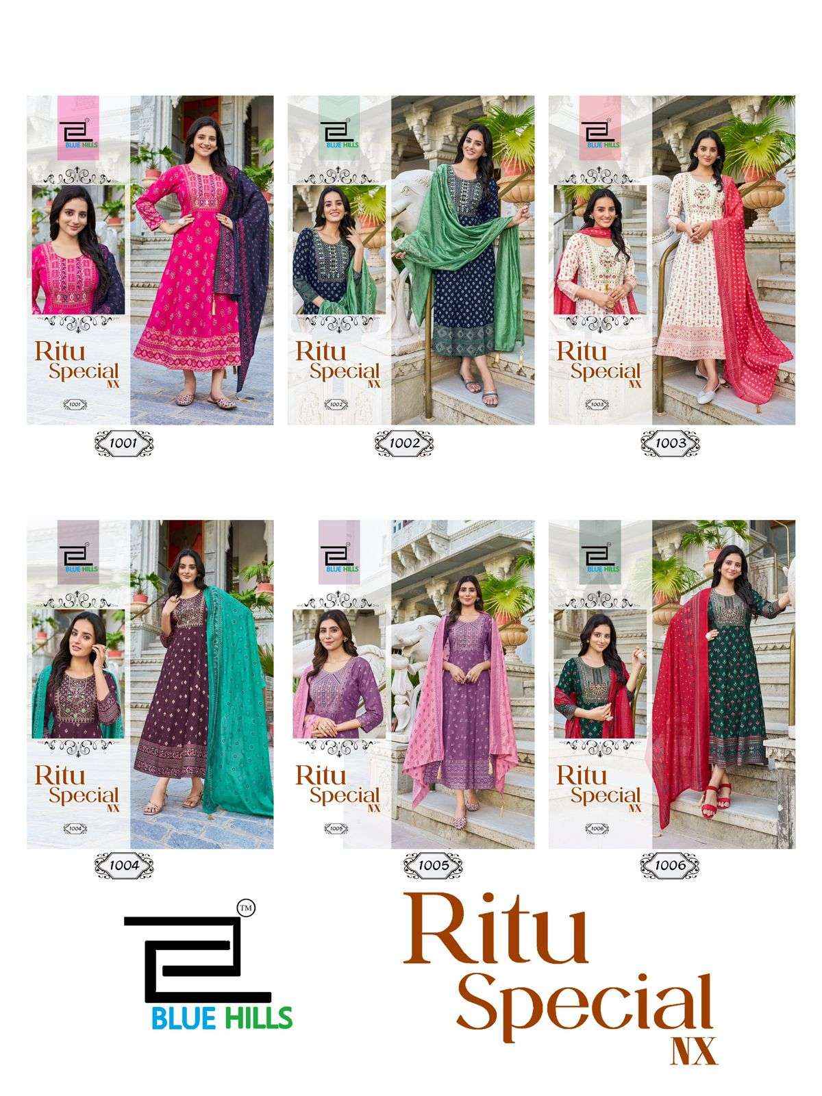 BLUE HILLS RITU SPECIAL NX ANARKLI GOWN WITH DUPATTA WHOLESALE PRICE ( 6 PCS CATALOG )