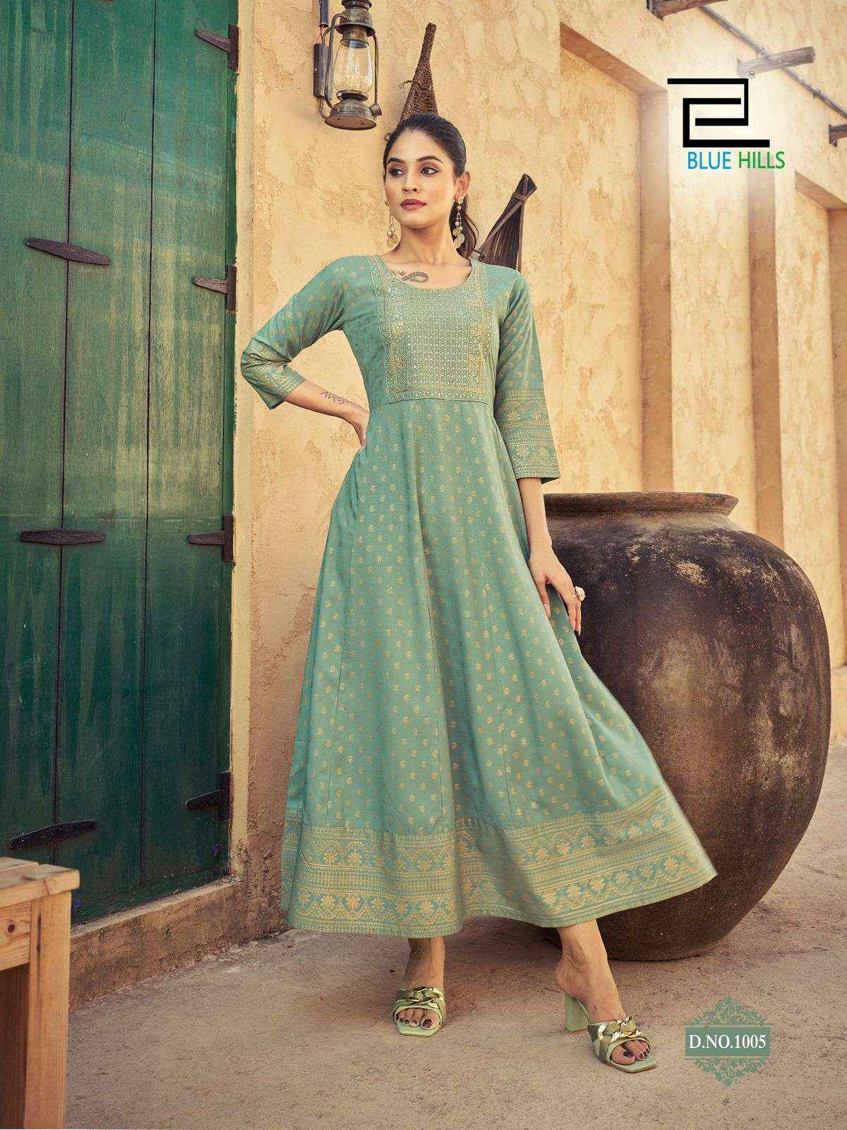 BLUE HILLS URVASHI FANCY LONG ANARKALI GOWN KURTI ( 10 PCS CATALOG )