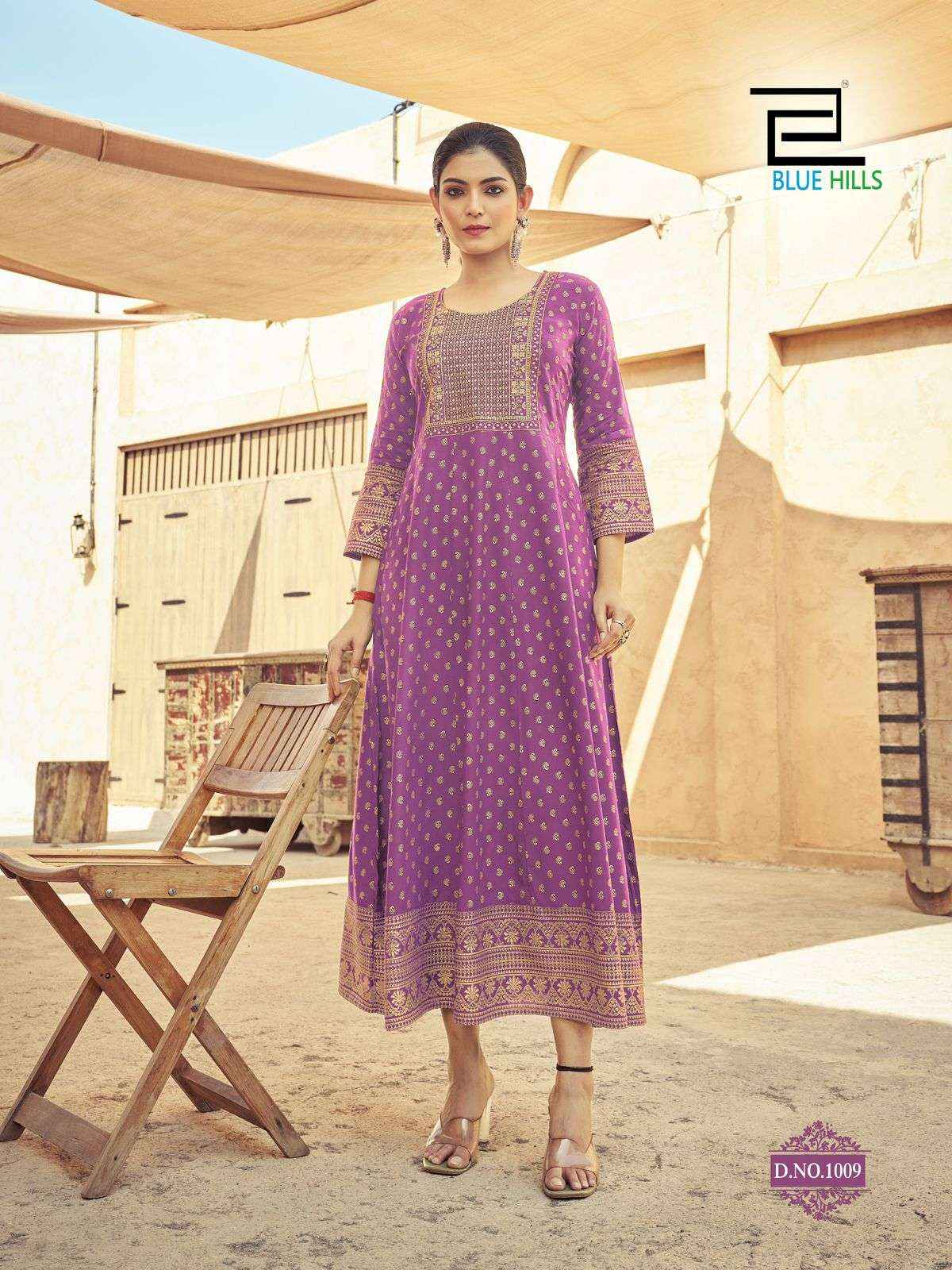 BLUE HILLS URVASHI FANCY LONG ANARKALI GOWN KURTI ( 10 PCS CATALOG )