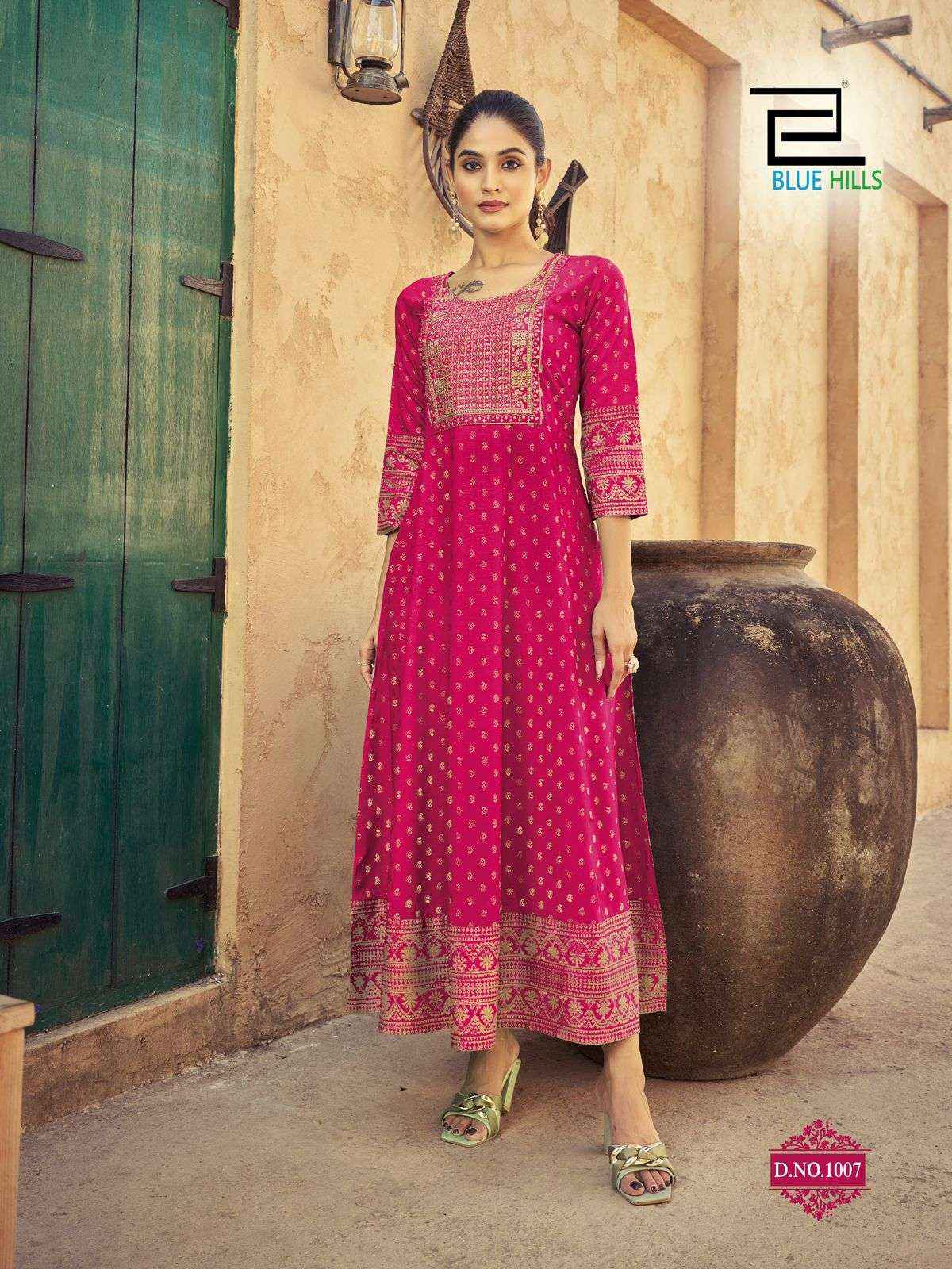 BLUE HILLS URVASHI FANCY LONG ANARKALI GOWN KURTI ( 10 PCS CATALOG )