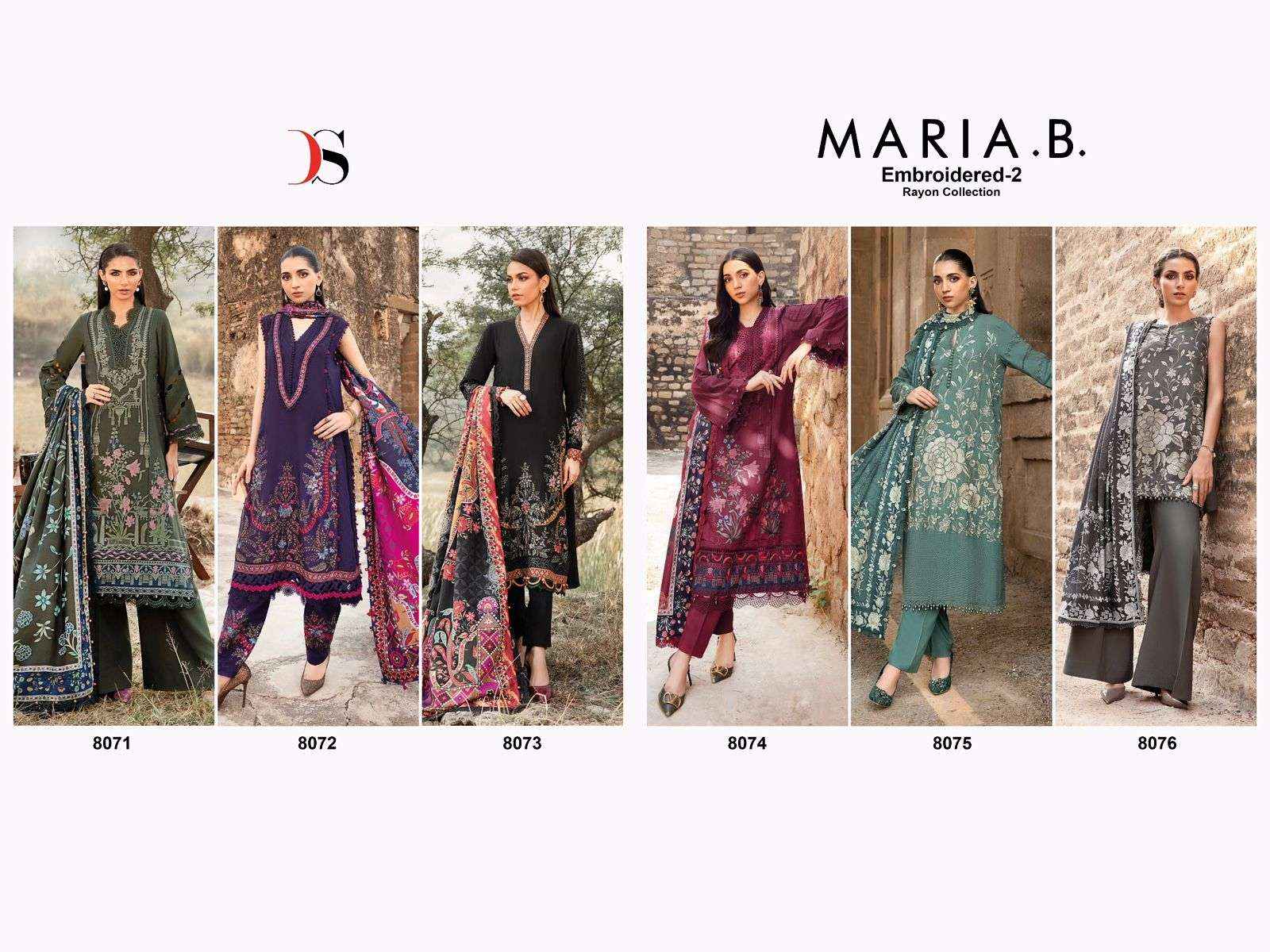 DEEPSY SUITS MARIA B EMBROIDERED VOL 2 RAYON PAKISTANI SUITS ( 6 PCS CATALOG )