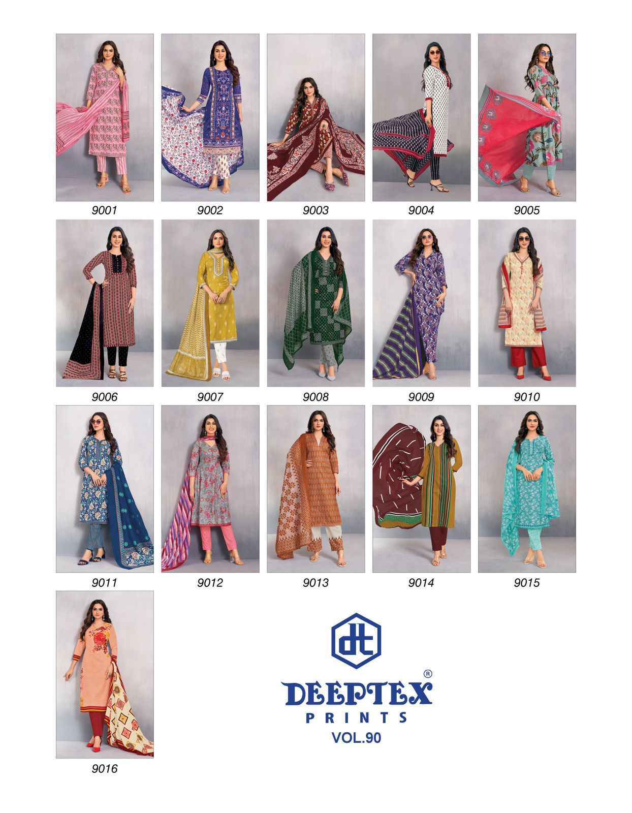 Deeptex Miss India Vol 90 Wholesale Cotton Printed Dress Material ( 16 Pcs Catalog )