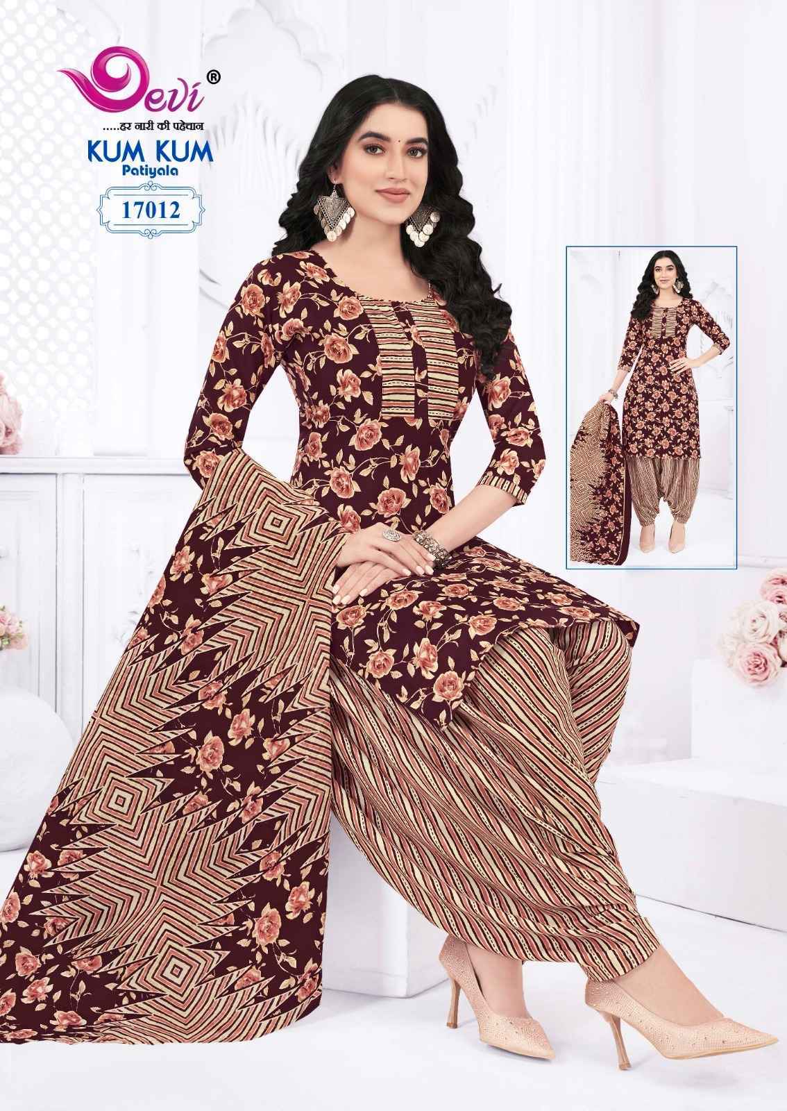 Devi Kum Kum Patiyala Vol 17 Readymade Indo Cotton Suit Wholesale Price ( 12 Pcs Catalog )