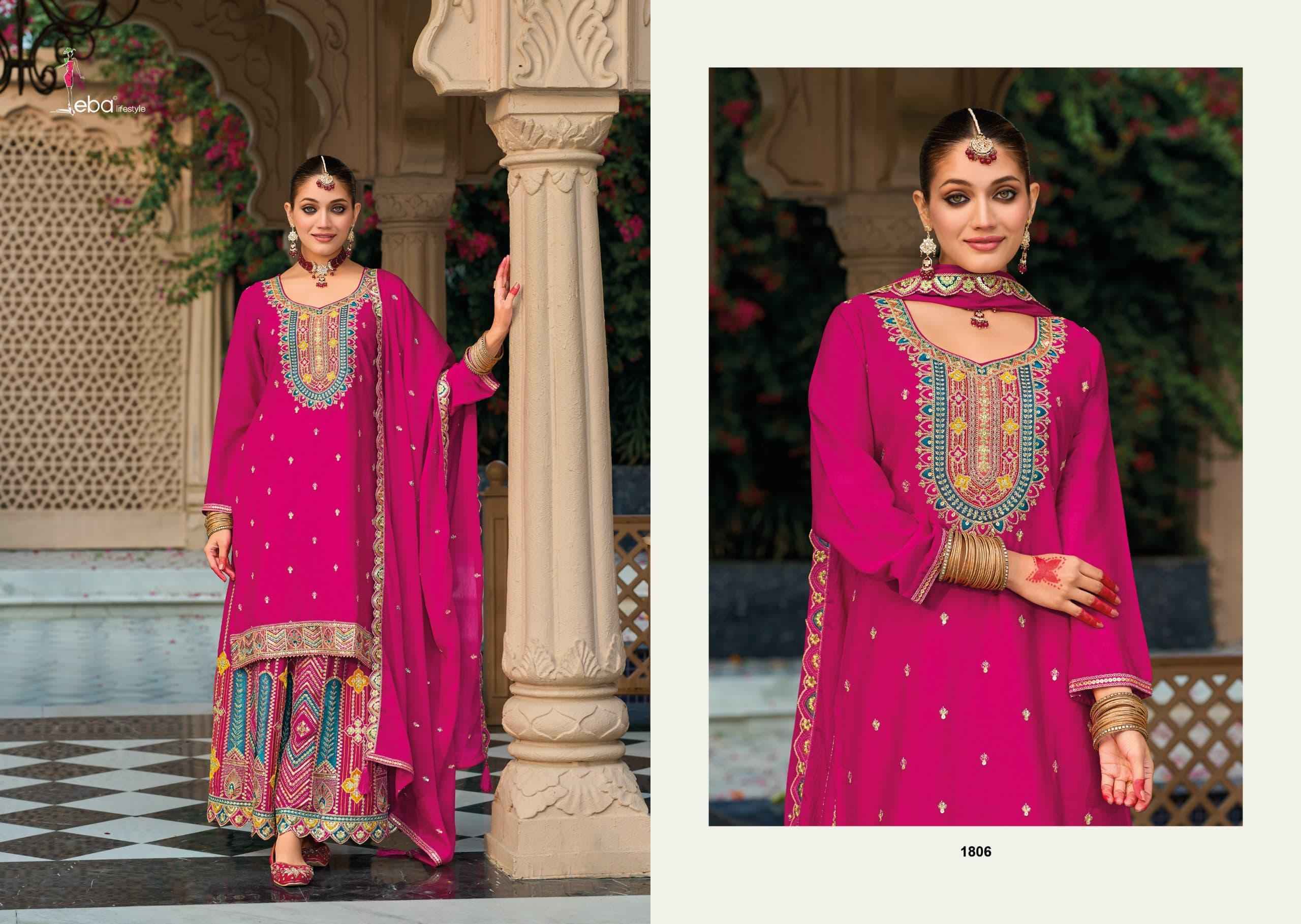 Eba Lifestyle Mohini Readymade Chinon Suit Dress Material Wholesale Price ( 4 Pcs Catalog )