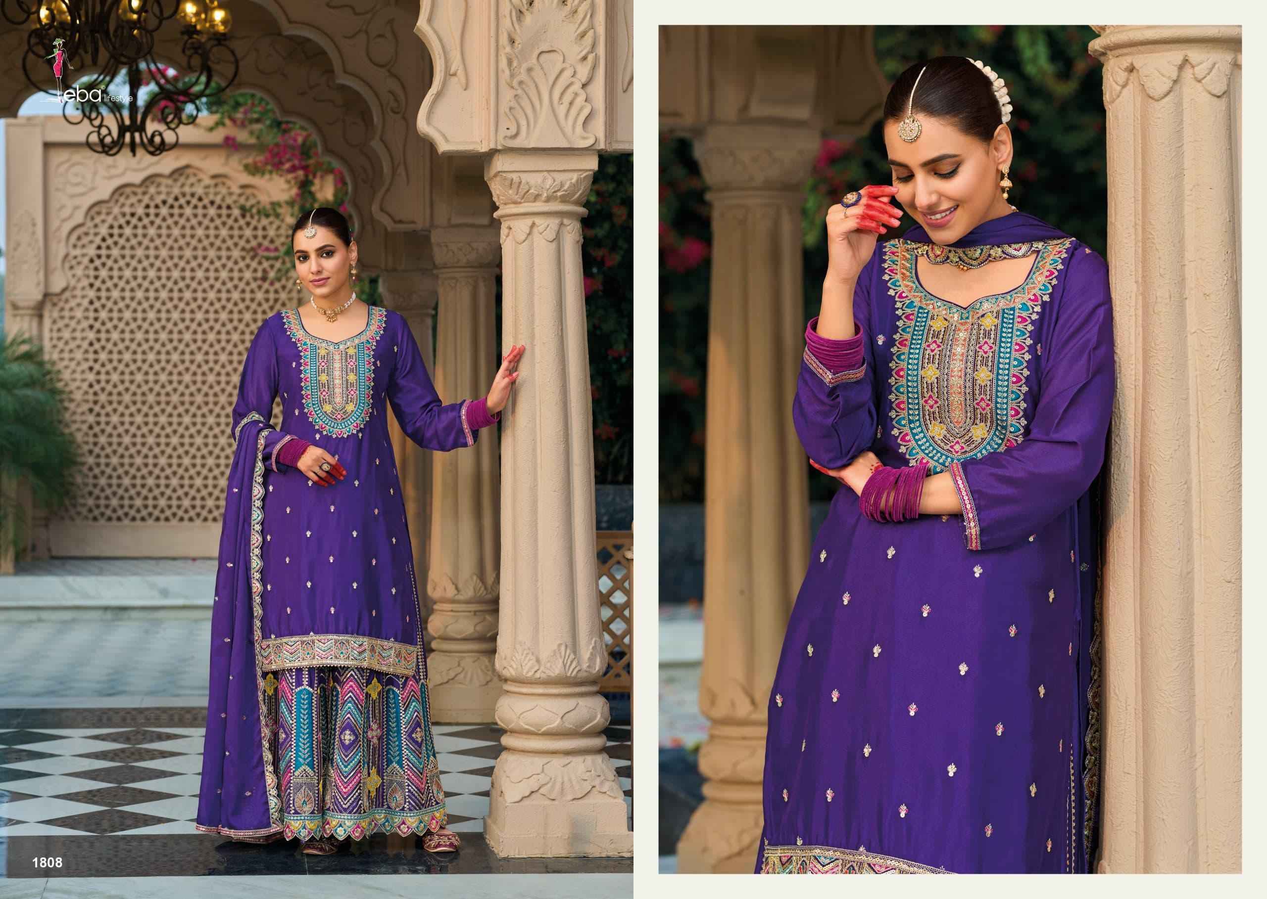 Eba Lifestyle Mohini Readymade Chinon Suit Dress Material Wholesale Price ( 4 Pcs Catalog )