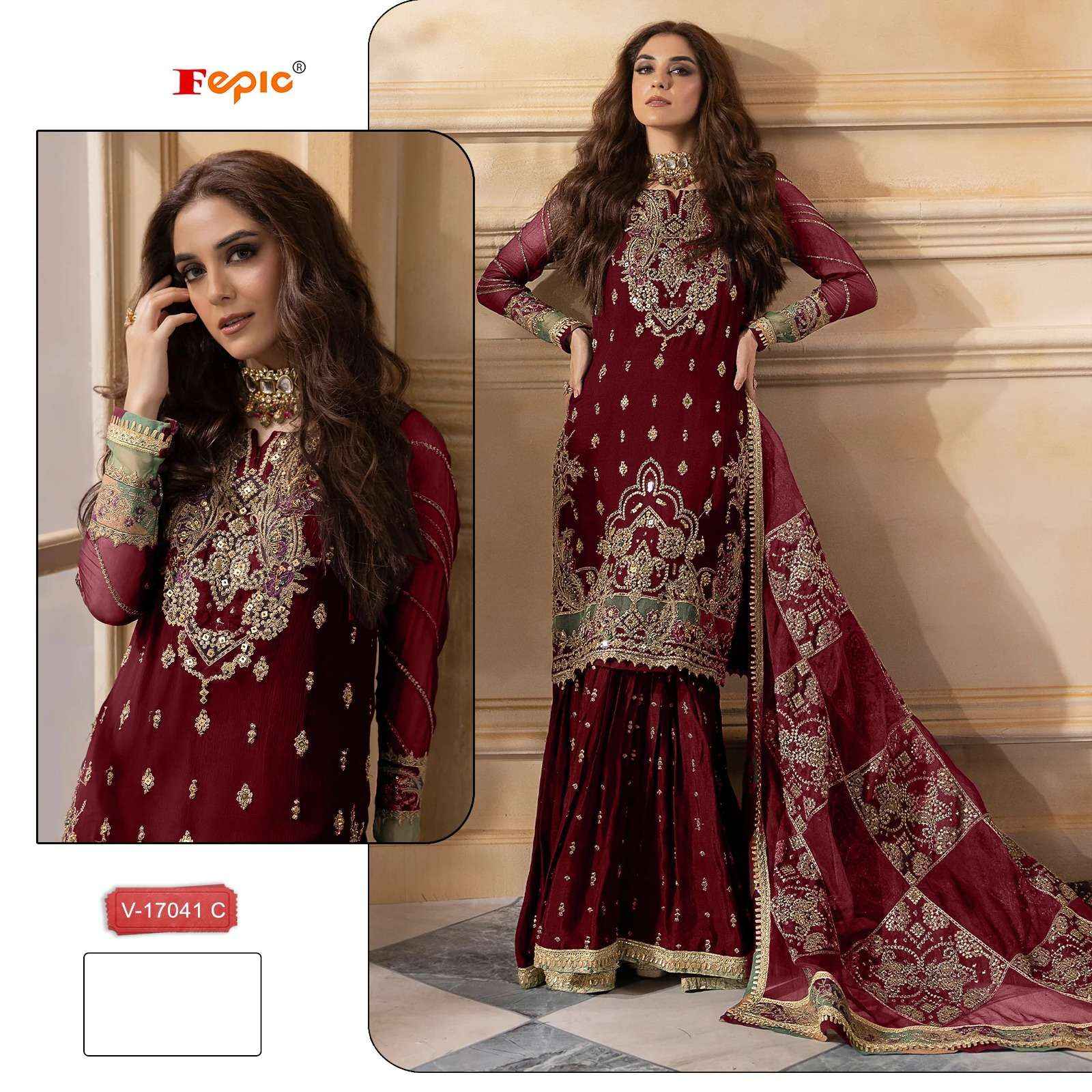 FEPIC ROSEMEEN C 17041 VELVET EMBROIDERED PAKISTANI WHOLESALE PRICE ( 3 PCS CATALOG )