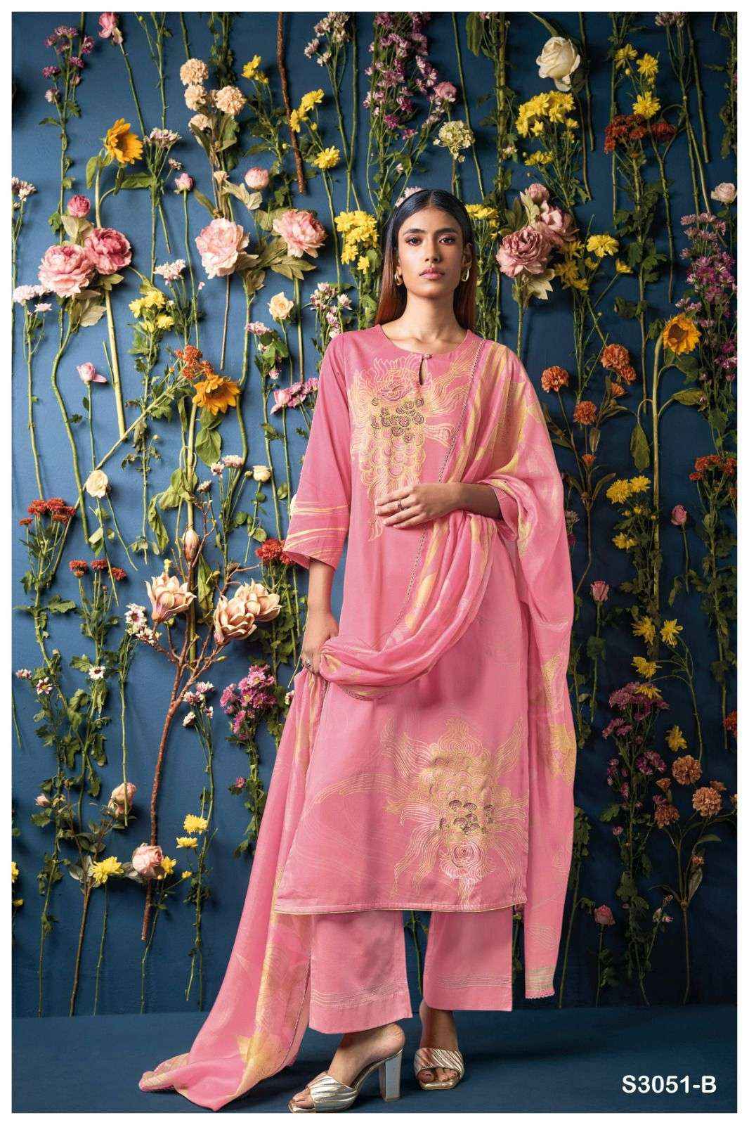 Ganga Fashion Lina 3051 Premium Cotton Satin Suit Dress Material Wholesale Price ( 4 Pcs Catalog )