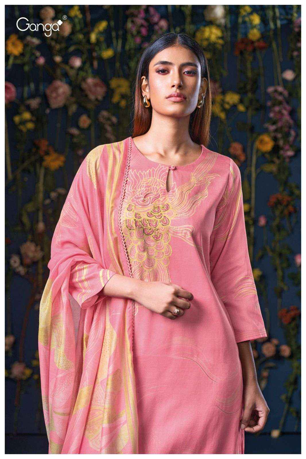 Ganga Fashion Lina 3051 Premium Cotton Satin Suit Dress Material Wholesale Price ( 4 Pcs Catalog )