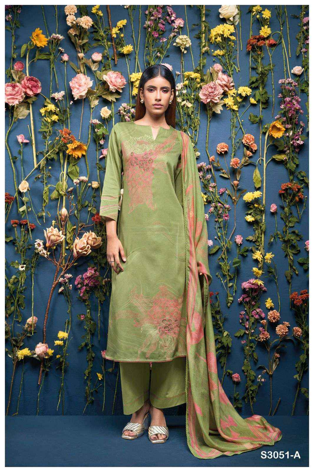 Ganga Fashion Lina 3051 Premium Cotton Satin Suit Dress Material Wholesale Price ( 4 Pcs Catalog )