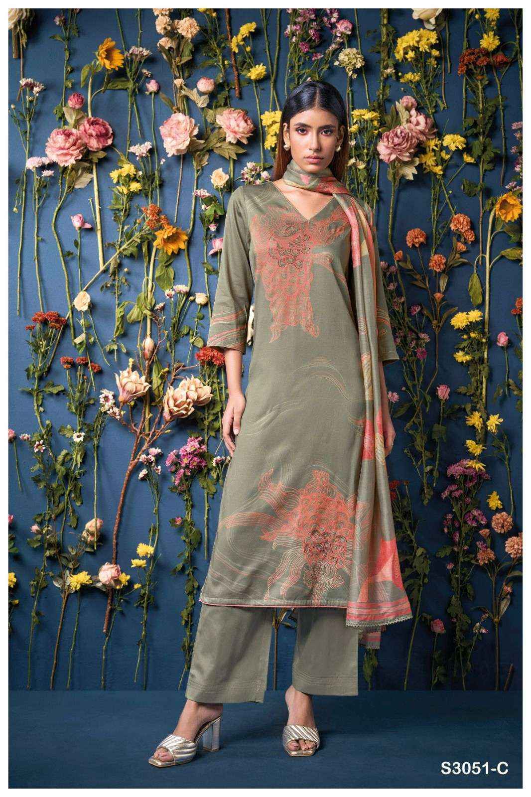 Ganga Fashion Lina 3051 Premium Cotton Satin Suit Dress Material Wholesale Price ( 4 Pcs Catalog )