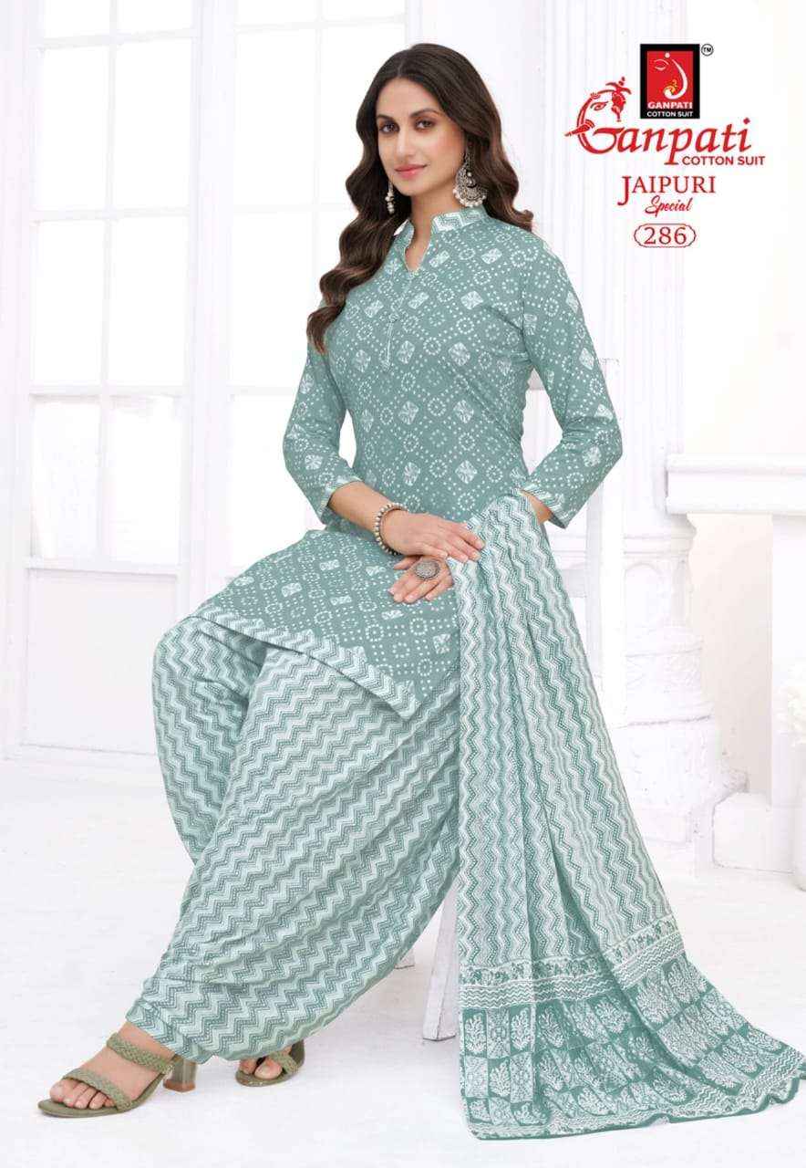 Ganpati Jaipuri Patiyala Special Vol 13 Pure Cotton Dress Material Wholesale Price ( 15 Pcs Catalog )