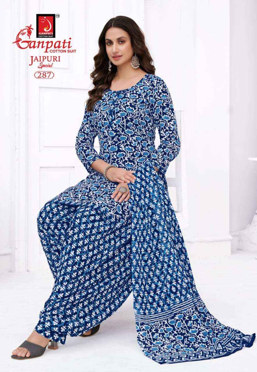 Ganpati Jaipuri Patiyala Special Vol 13 Pure Cotton Dress Material Wholesale Price ( 15 Pcs Catalog )