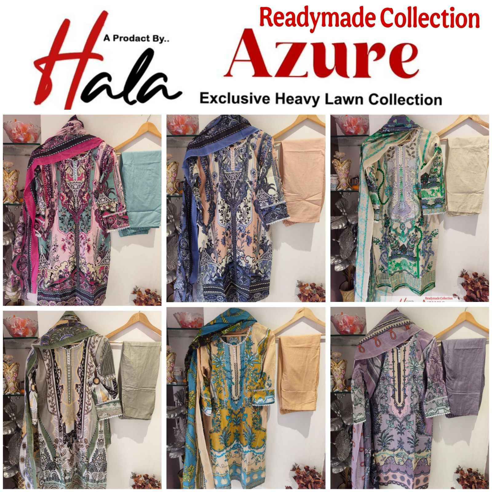 Hala Azure Vol 1 Readymade Lawn Cotton Suit Wholesale Price ( 6 Pcs Catalog )