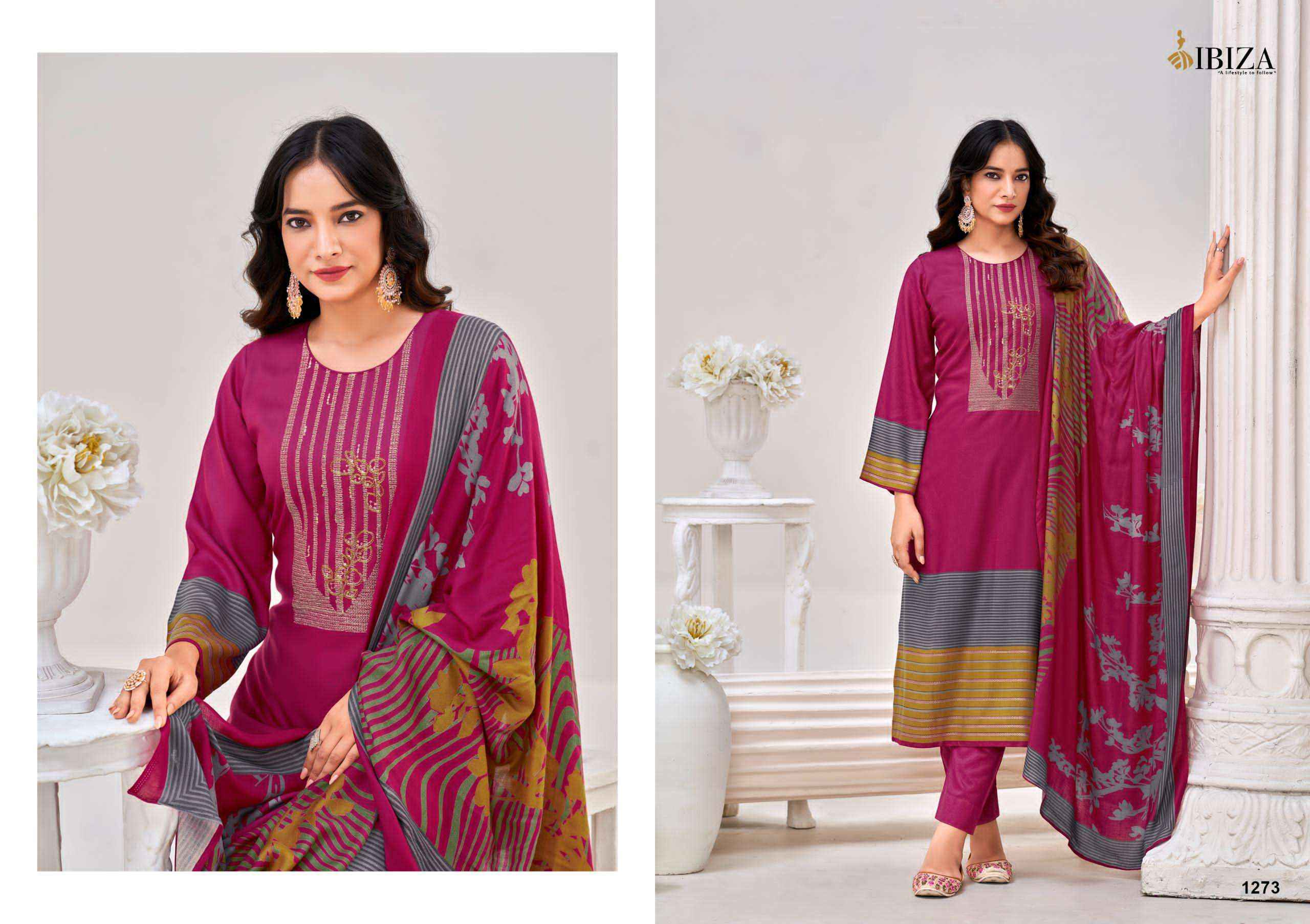 Ibiza Ek Nazar Viscouse Dress Material Wholesale Price ( 4 Pcs Catalog )