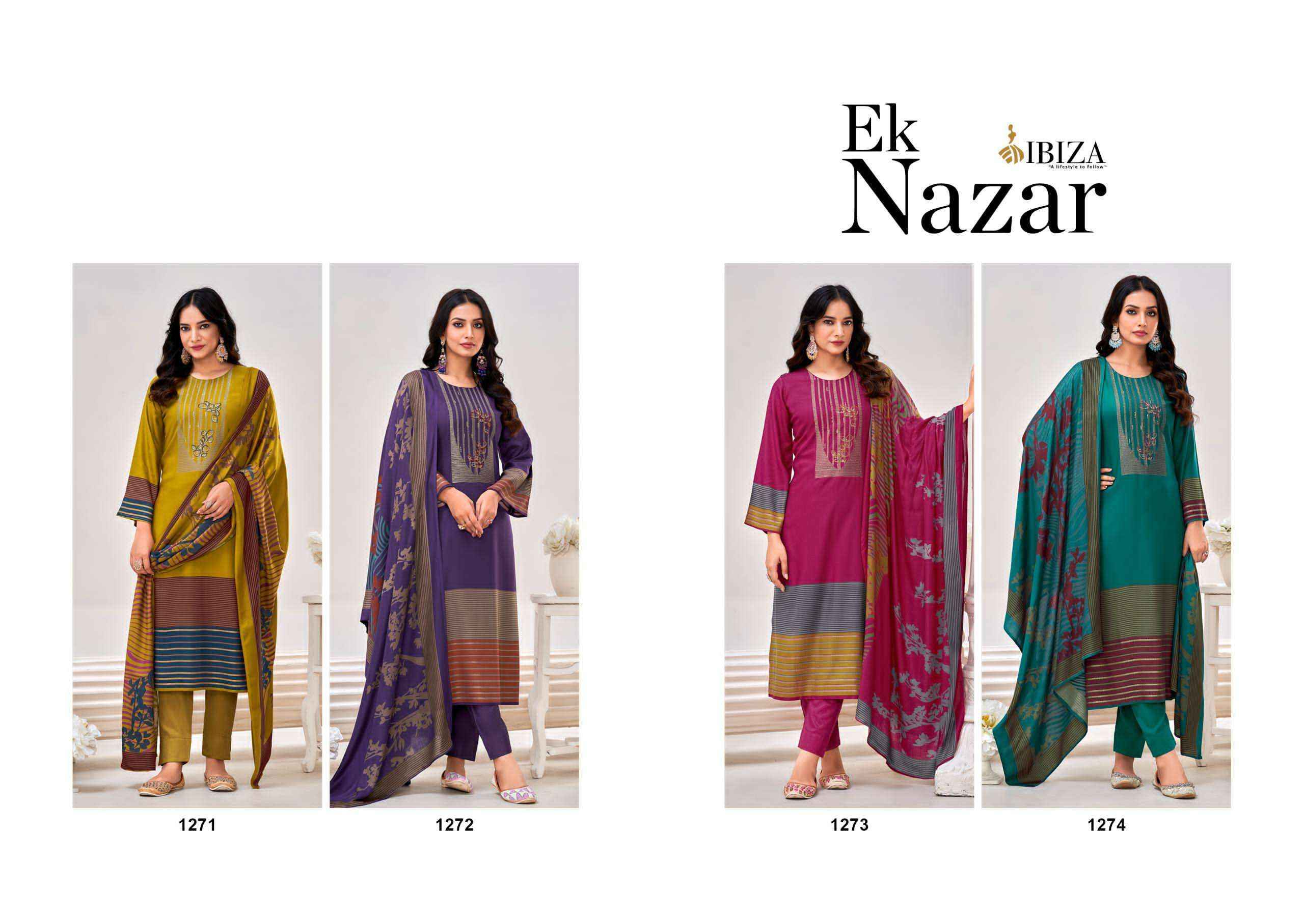 Ibiza Ek Nazar Viscouse Dress Material Wholesale Price ( 4 Pcs Catalog )