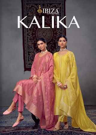 Ibiza Kalika Silk Jacquard Dress Material Wholesale Price ( 4 Pcs Catalog )