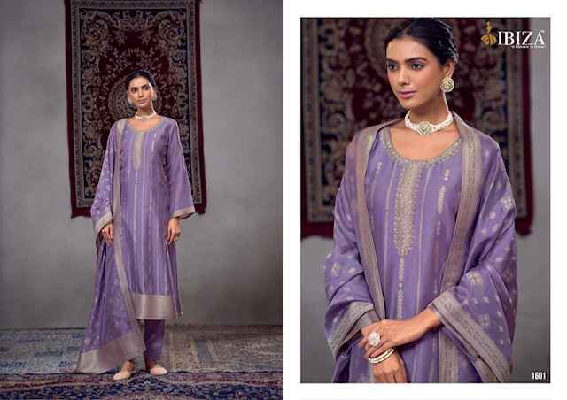 Ibiza Kalika Silk Jacquard Dress Material Wholesale Price ( 4 Pcs Catalog )