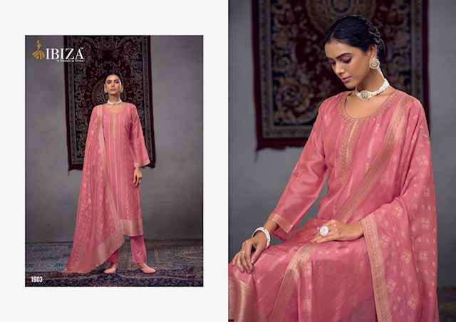 Ibiza Kalika Silk Jacquard Dress Material Wholesale Price ( 4 Pcs Catalog )