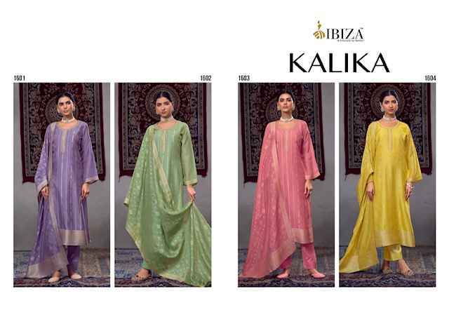 Ibiza Kalika Silk Jacquard Dress Material Wholesale Price ( 4 Pcs Catalog )