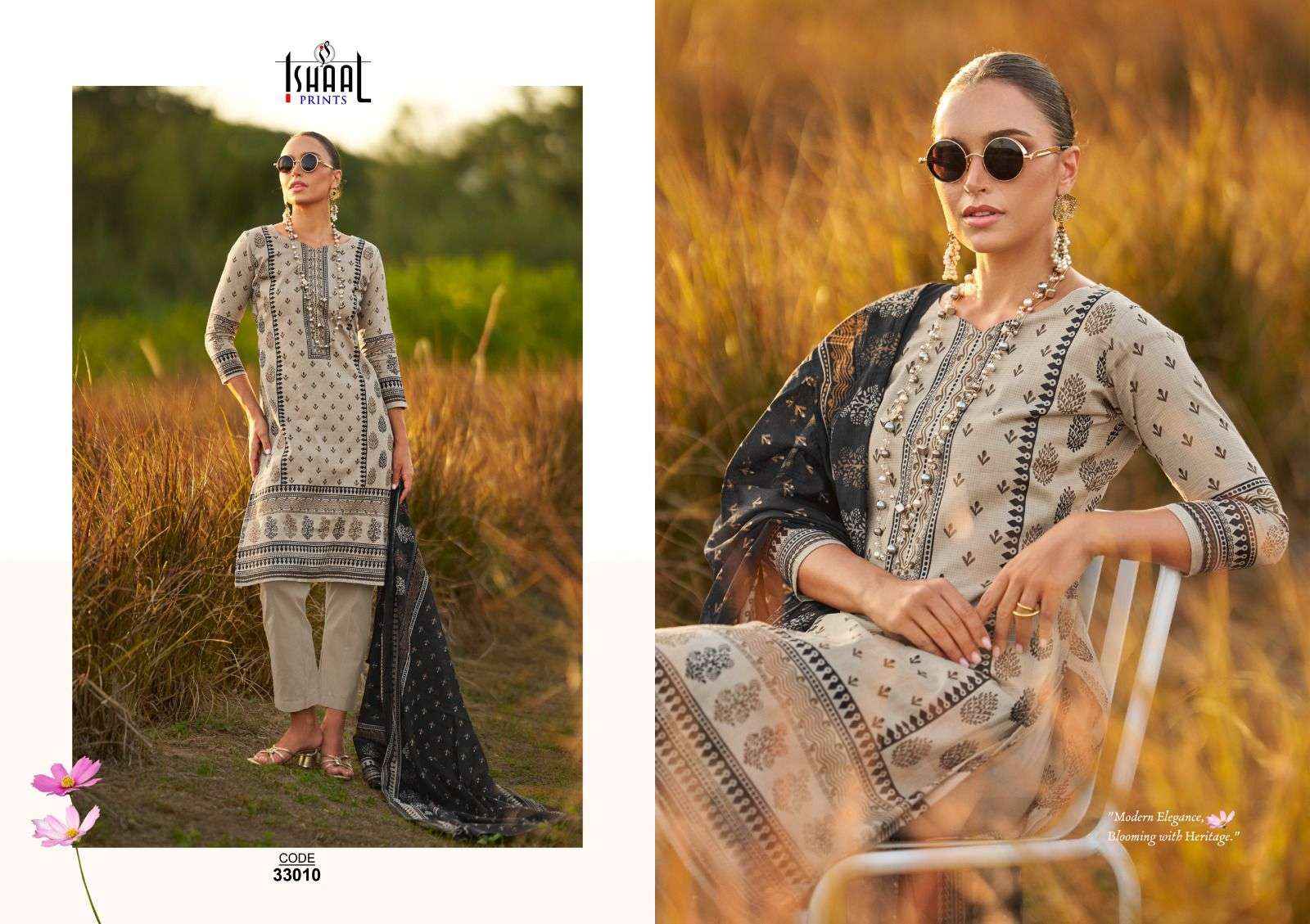 ISHAAL PRINTS GULMOHAR VOL 33 WHOLESALE LAWN COTTON DRESS MATERIAL ( 10 PCS CATALOG )