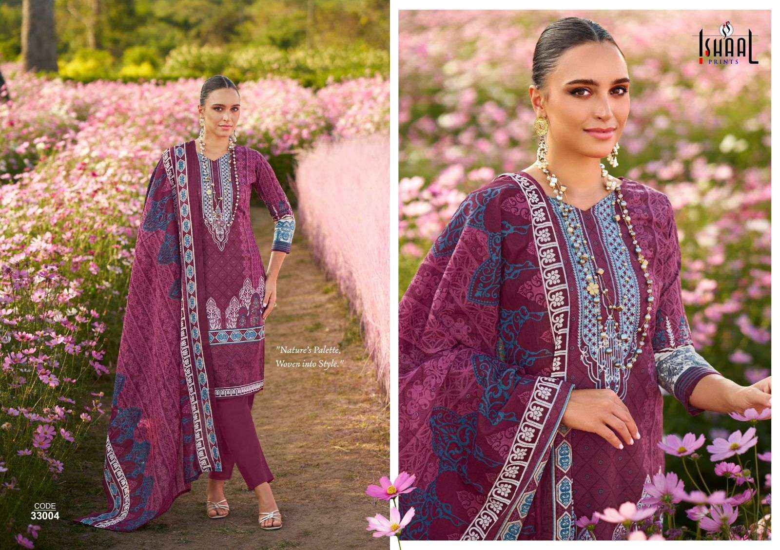 ISHAAL PRINTS GULMOHAR VOL 33 WHOLESALE LAWN COTTON DRESS MATERIAL ( 10 PCS CATALOG )