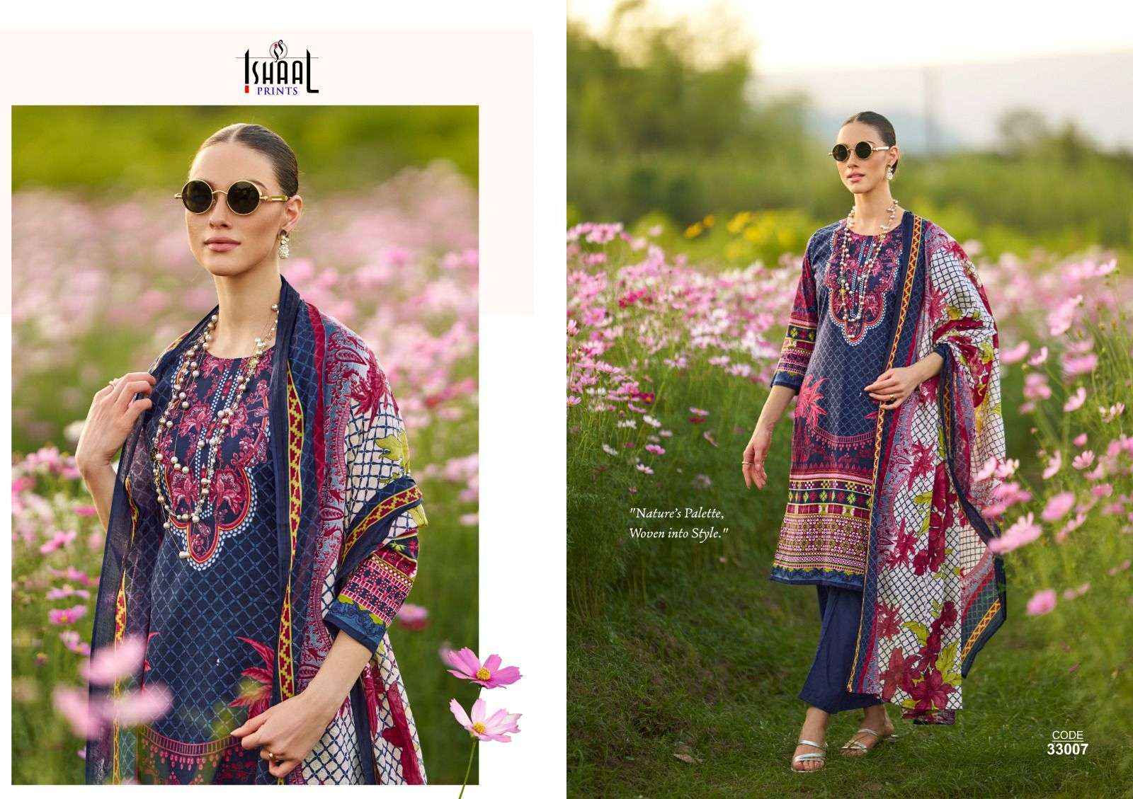 ISHAAL PRINTS GULMOHAR VOL 33 WHOLESALE LAWN COTTON DRESS MATERIAL ( 10 PCS CATALOG )