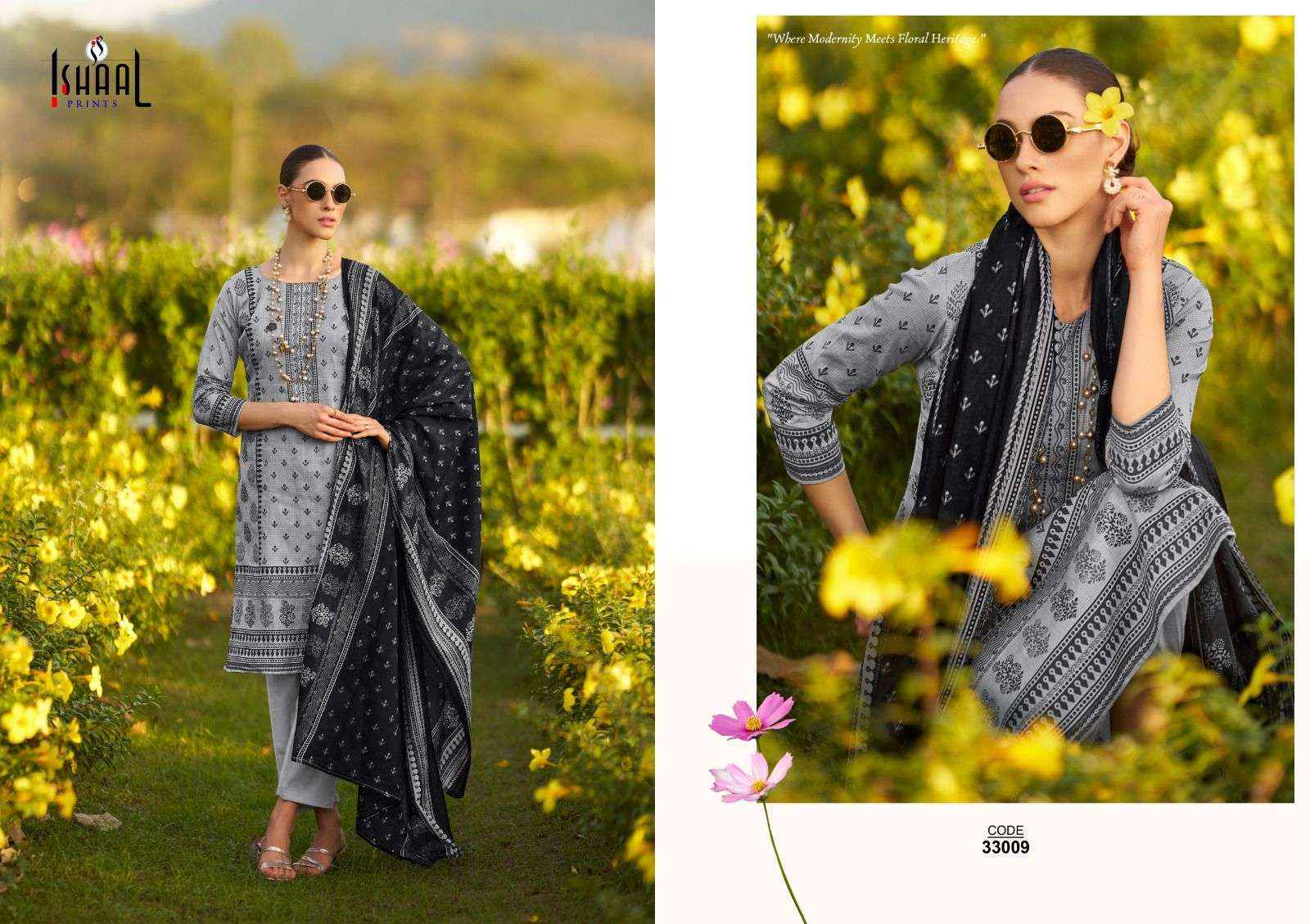 ISHAAL PRINTS GULMOHAR VOL 33 WHOLESALE LAWN COTTON DRESS MATERIAL ( 10 PCS CATALOG )