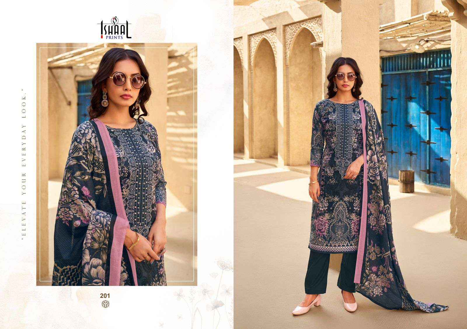 ISHAAL PRINTS MARIA VOL 2 LAWN COTTON FANCY SUIT DRESS MATERIAL MATERIAL WHOLESALE PRICE ( 8 PCS CATALOG )