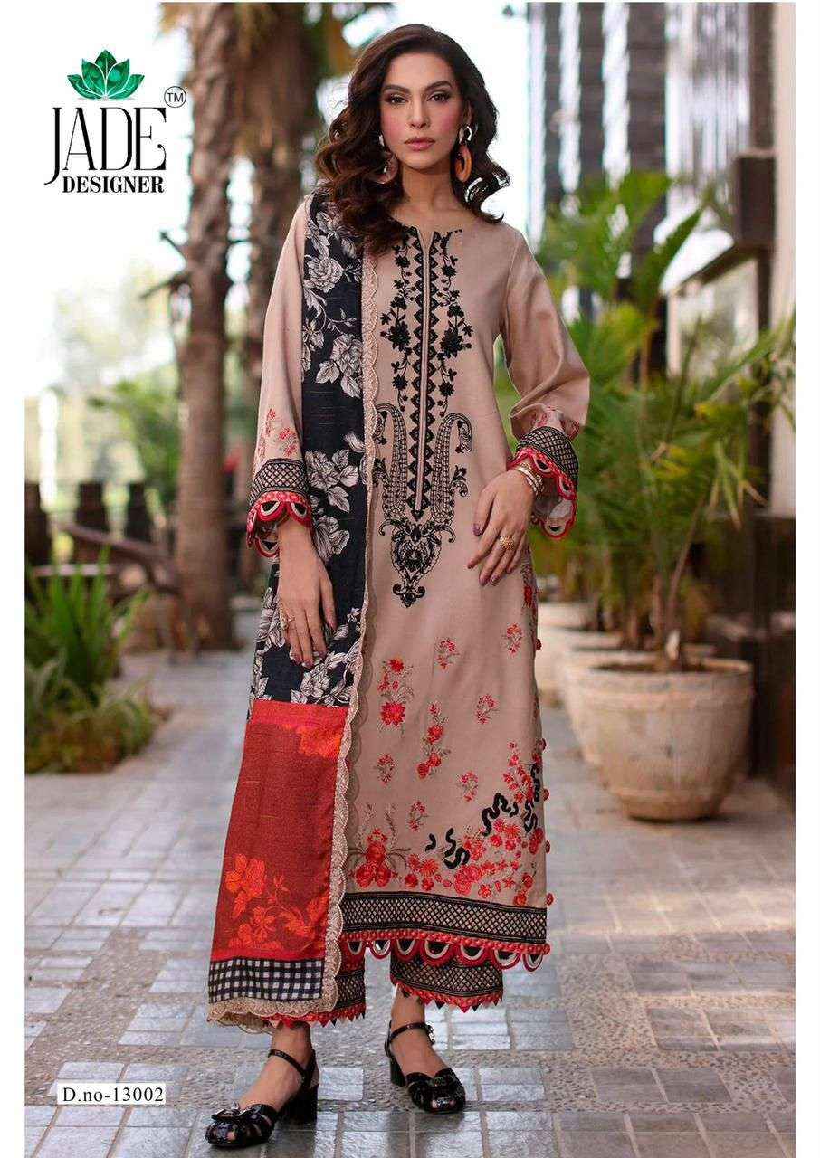 JADE CRIMSON EXCLUSIVE HEAVY LAWN COLLECTION VOL 13 LAWN COTTON SUIT DRESS MATERIAL WHOLESALE PRICE ( 6 PCS CATALOG )