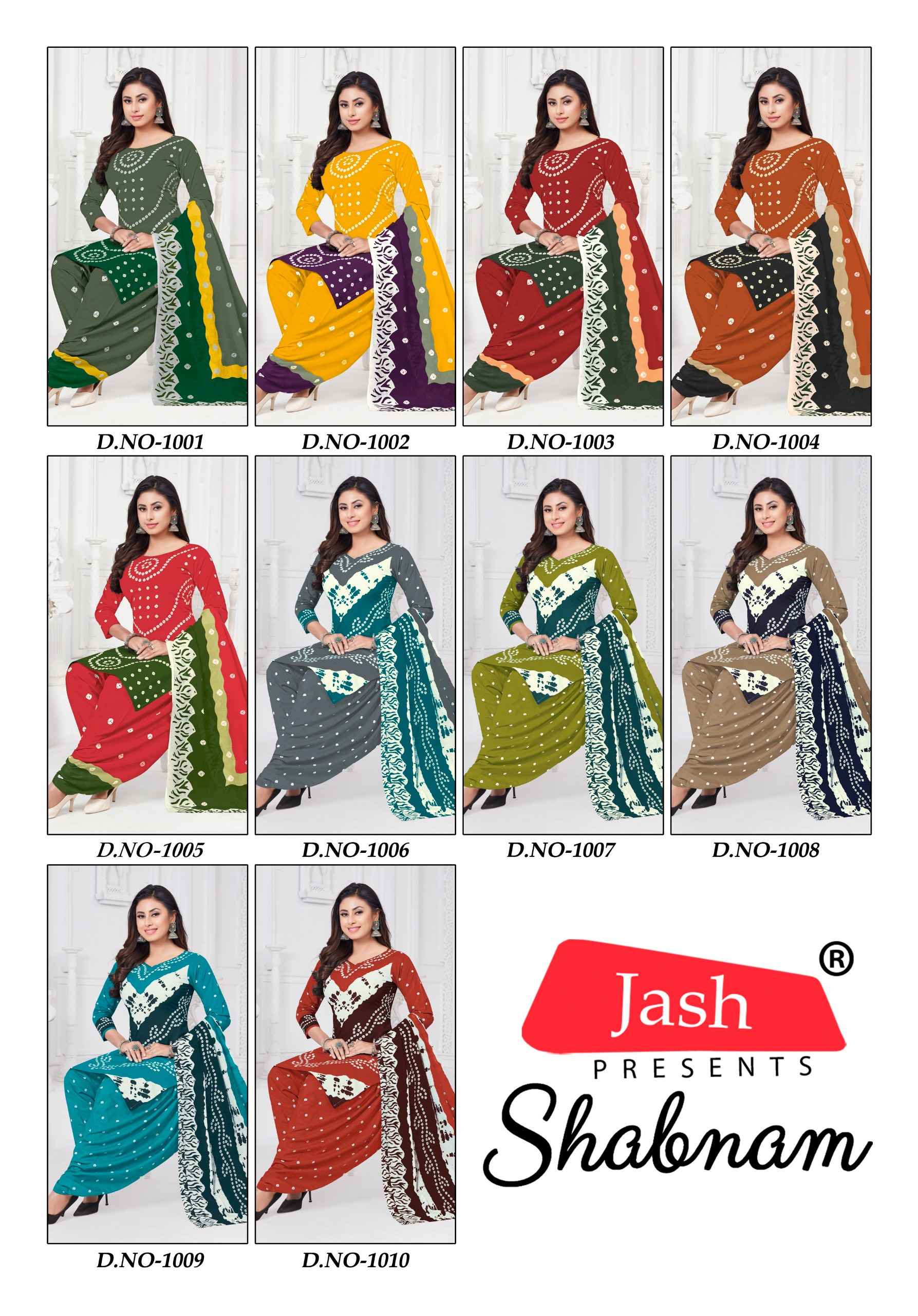 Jash Shabnam Cotton Printed Dress Material Collection ( 10 PCS CATALOG )