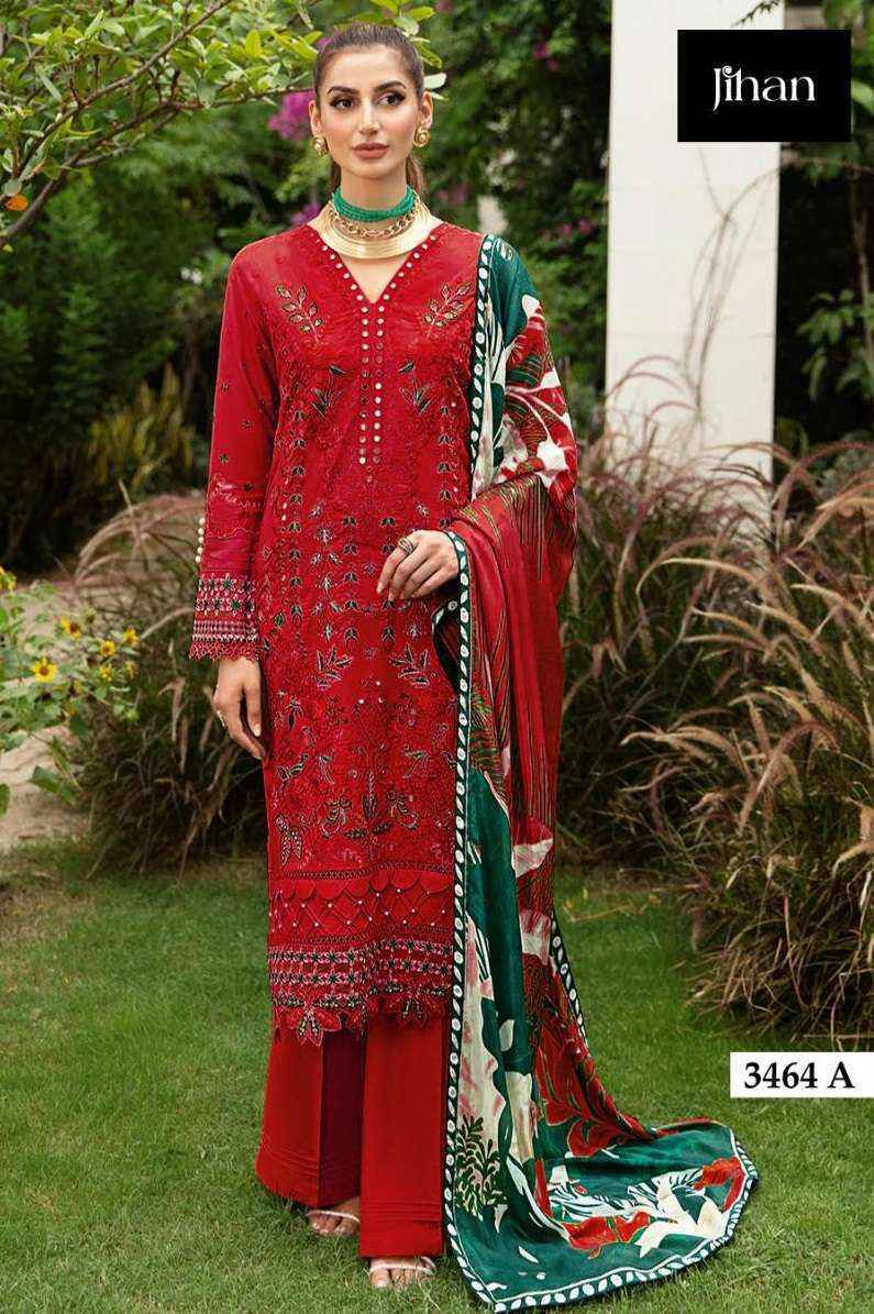 Jihan Riwayat Luxury Lawn Collection Rayon Dress Material Wholesale Price ( 2 Pcs Catalog )