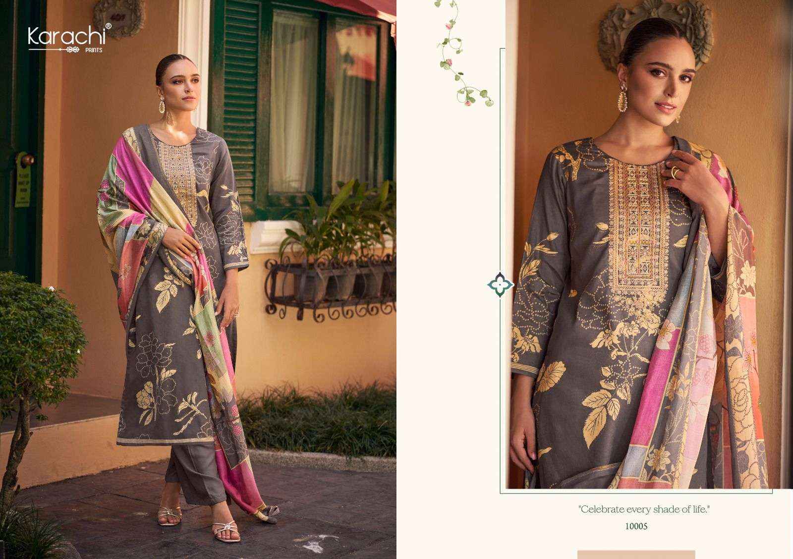 Karachi Prints Kesar Aaliyah Pure Jam Satin Suit Dress Material Wholesale Price ( 6 Pcs Catalog )