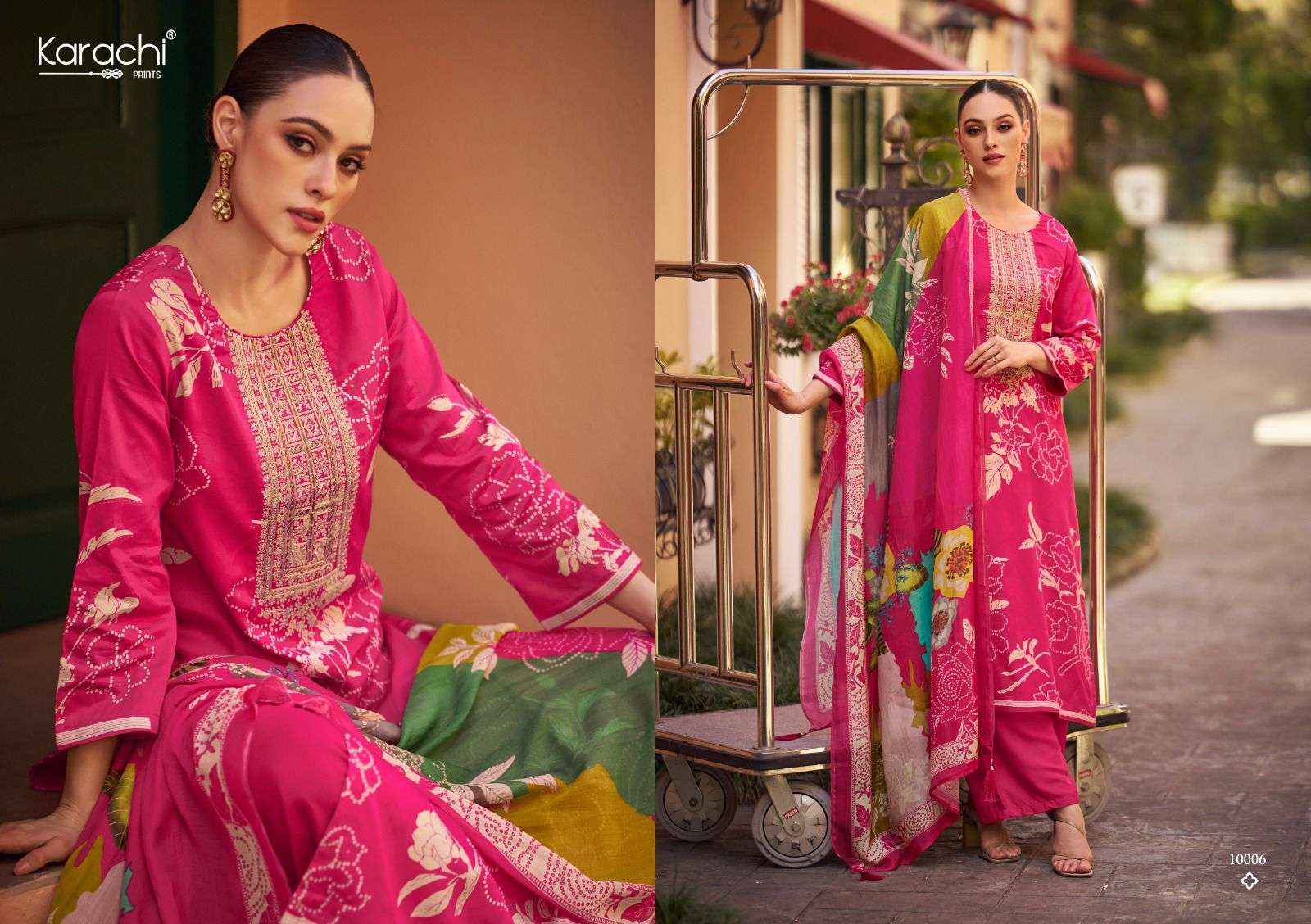 Karachi Prints Kesar Aaliyah Pure Jam Satin Suit Dress Material Wholesale Price ( 6 Pcs Catalog )