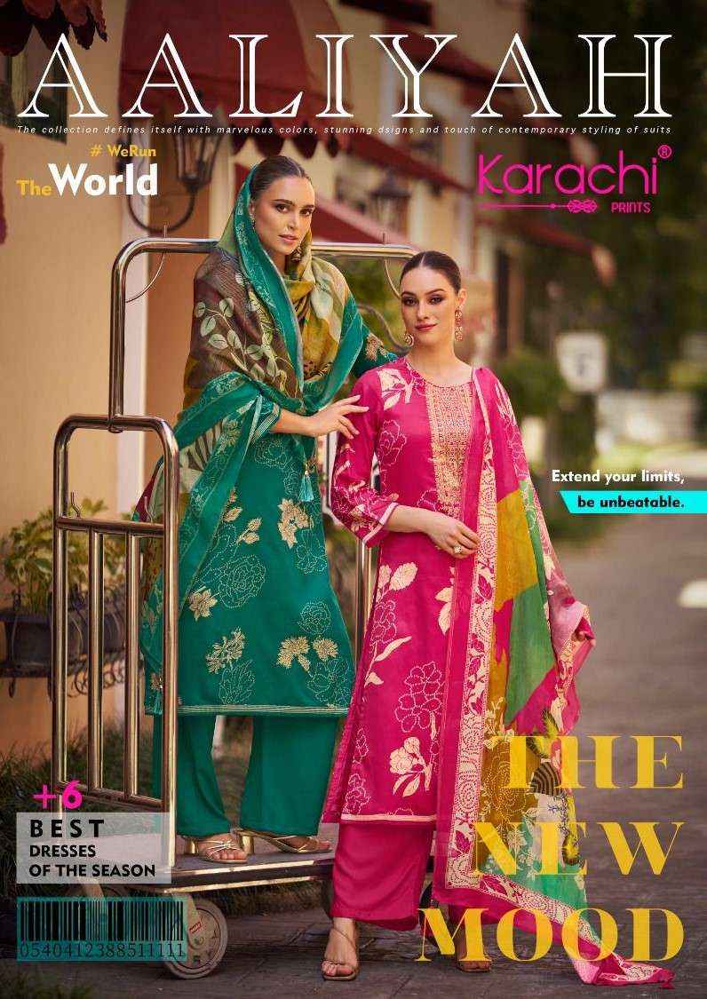 Karachi Prints Kesar Aaliyah Pure Jam Satin Suit Dress Material Wholesale Price ( 6 Pcs Catalog )