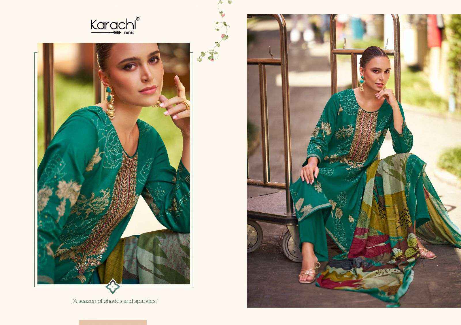 Karachi Prints Kesar Aaliyah Pure Jam Satin Suit Dress Material Wholesale Price ( 6 Pcs Catalog )