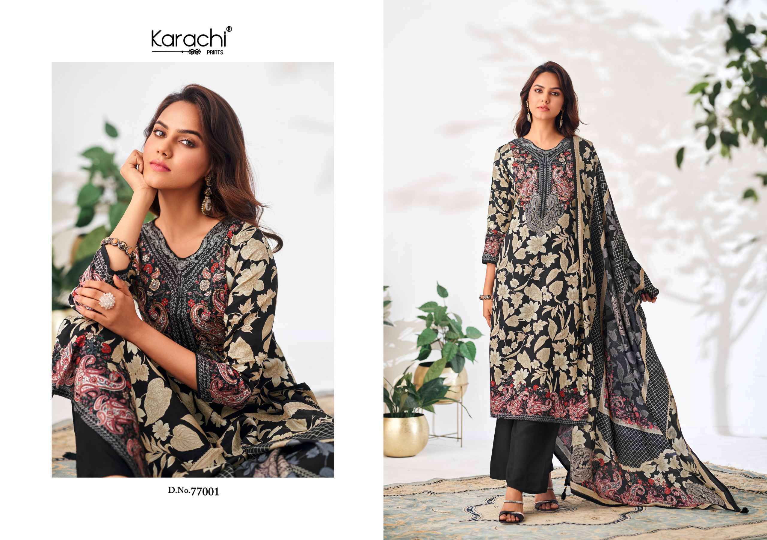 Karachi Prints Kesar Samma New Design Zam Satin Suit Dress Material Wholesale Price ( 4 Pcs Catalog )