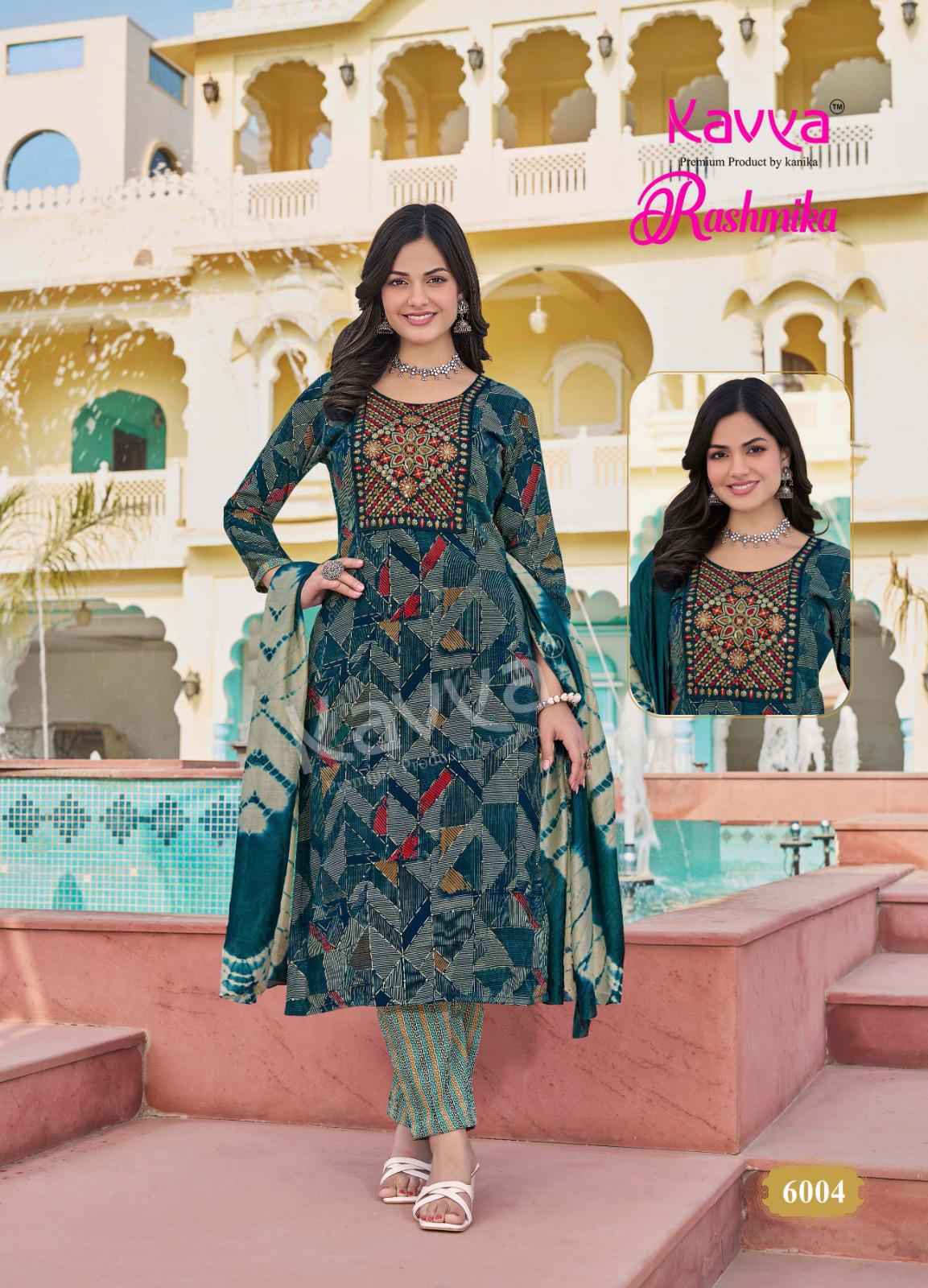 Kavya Rashmika Vol 6 Wholesale Rayon Designer Readymade Suits ( 10 pcs Catalog )