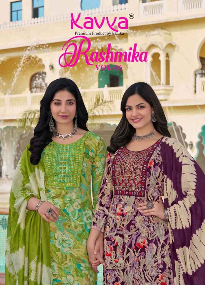 Kavya Rashmika Vol 6 Wholesale Rayon Designer Readymade Suits ( 10 pcs Catalog )