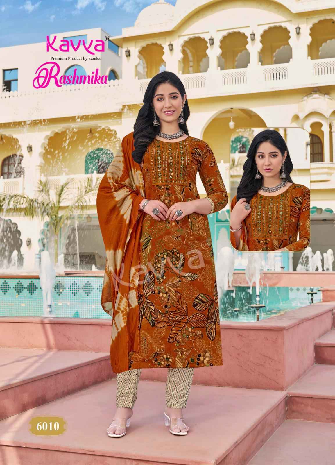 Kavya Rashmika Vol 6 Wholesale Rayon Designer Readymade Suits ( 10 pcs Catalog )