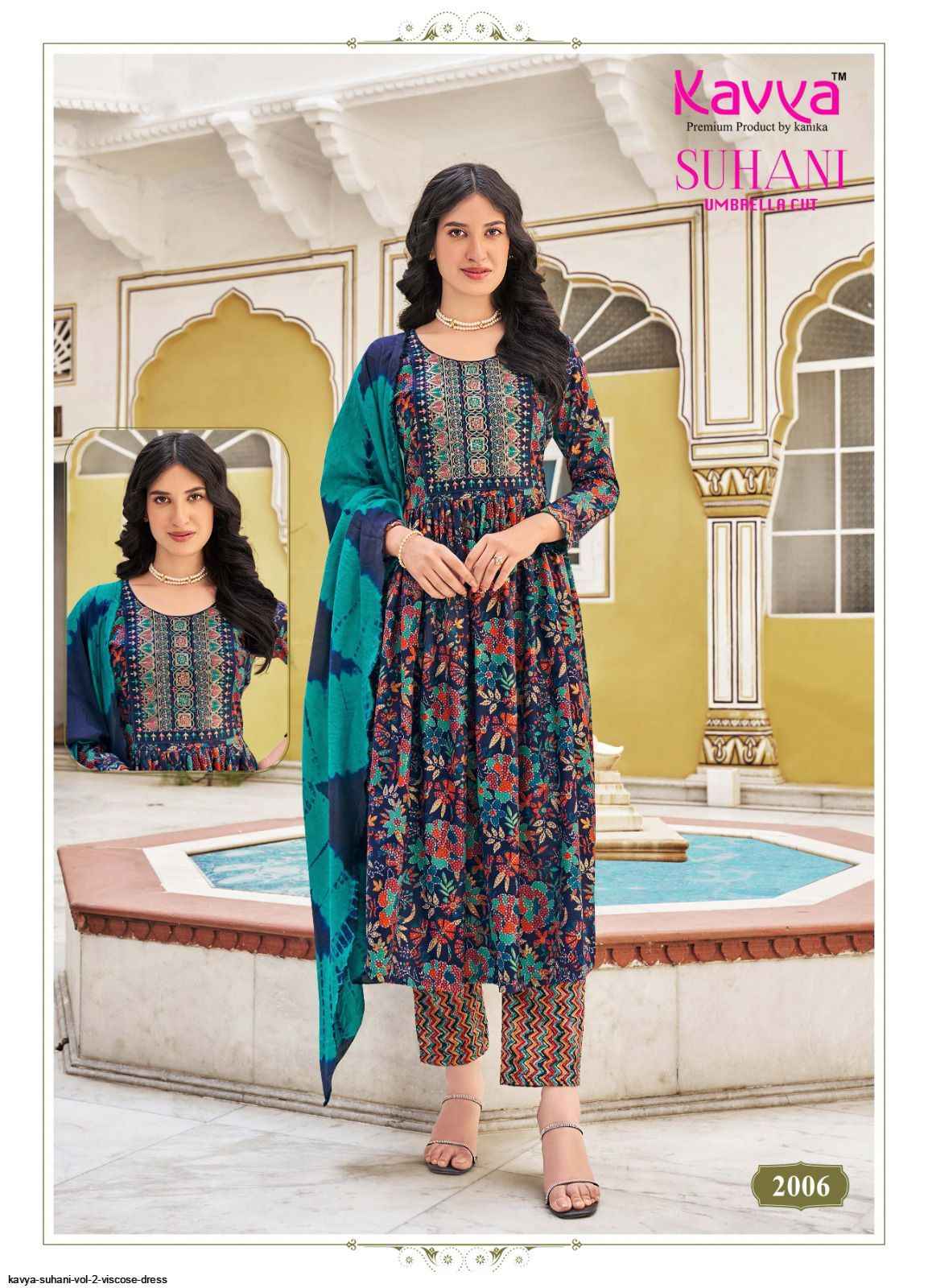 KAVYA SUHANI VOL 2 WHOLESALE VISCOSE DESIGNER READYMADE SUITS ( 10 PCS CATALOG )