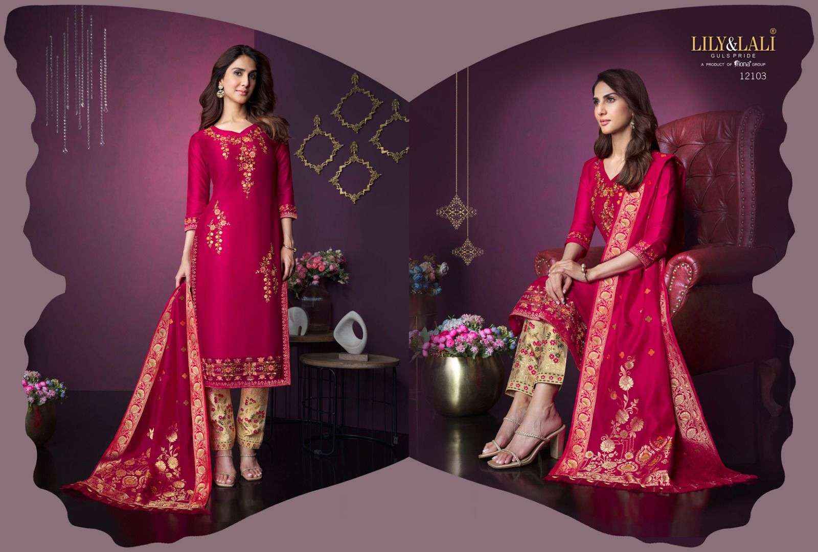 LILY & LALI DESIGNER MEENAKARI VOL 3 READYMADE DESIGNER SUITS ( 8 PCS CATALOG )