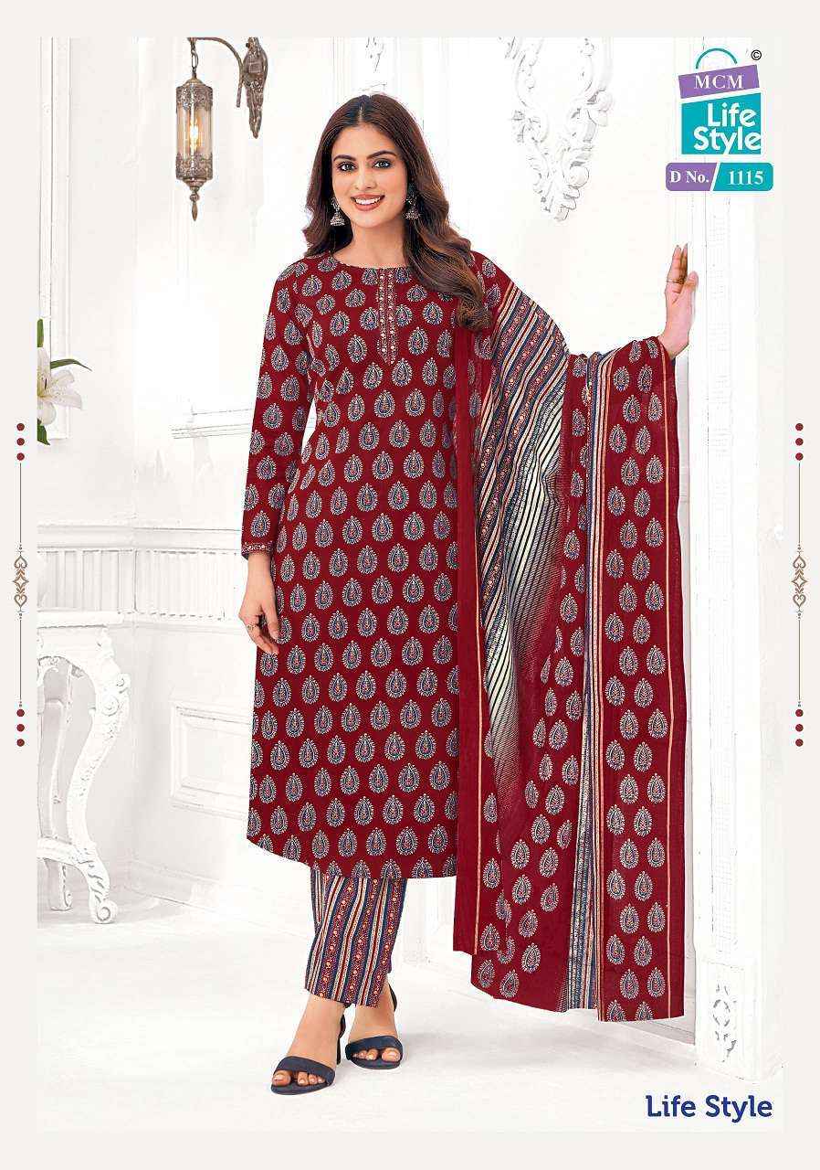 Mcm Life Style Vol 11 Readymade Pure Cotton Readymade Top Bottom Dupatta Set Wholesale Price ( 12 Pcs Catalog )