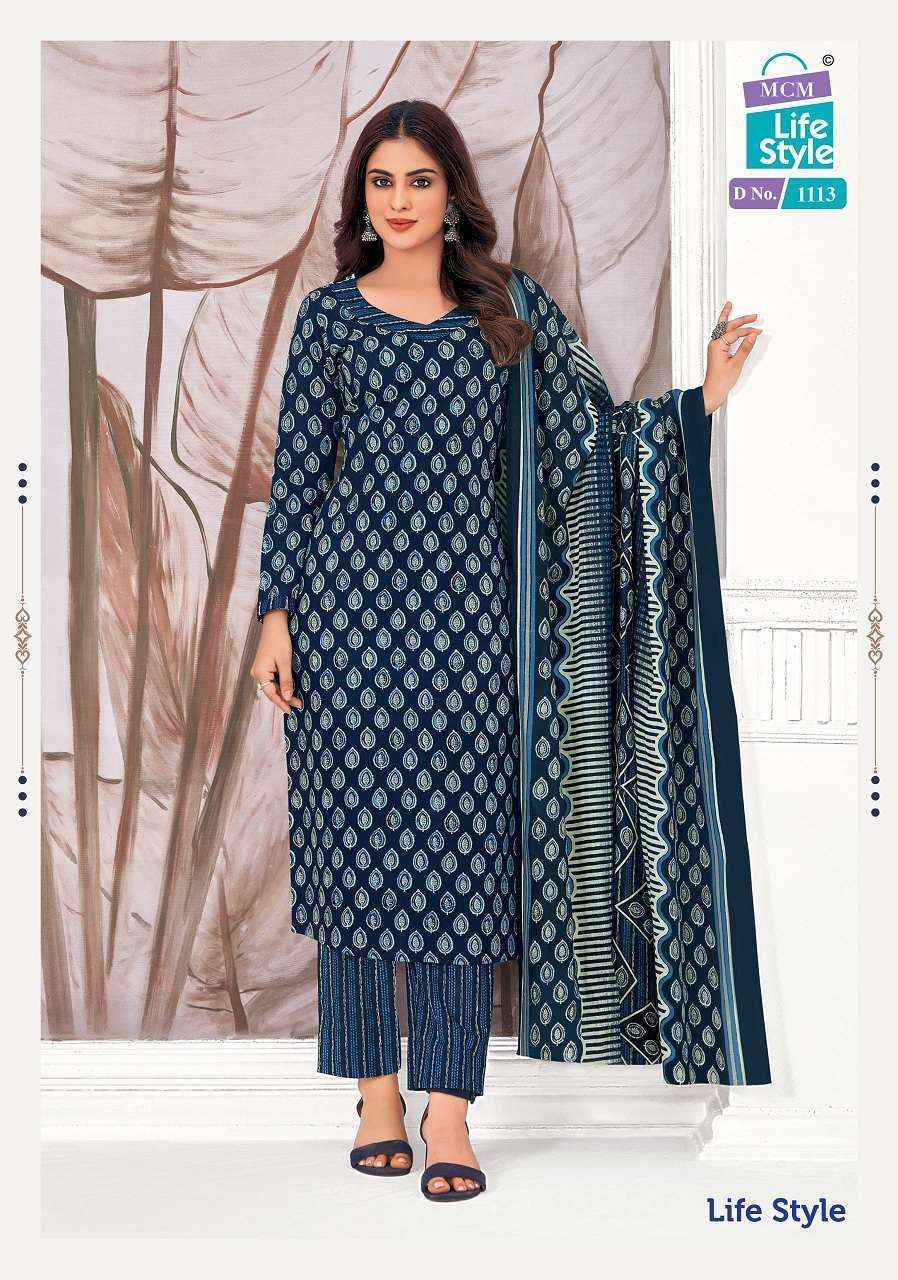 Mcm Life Style Vol 11 Readymade Pure Cotton Readymade Top Bottom Dupatta Set Wholesale Price ( 12 Pcs Catalog )