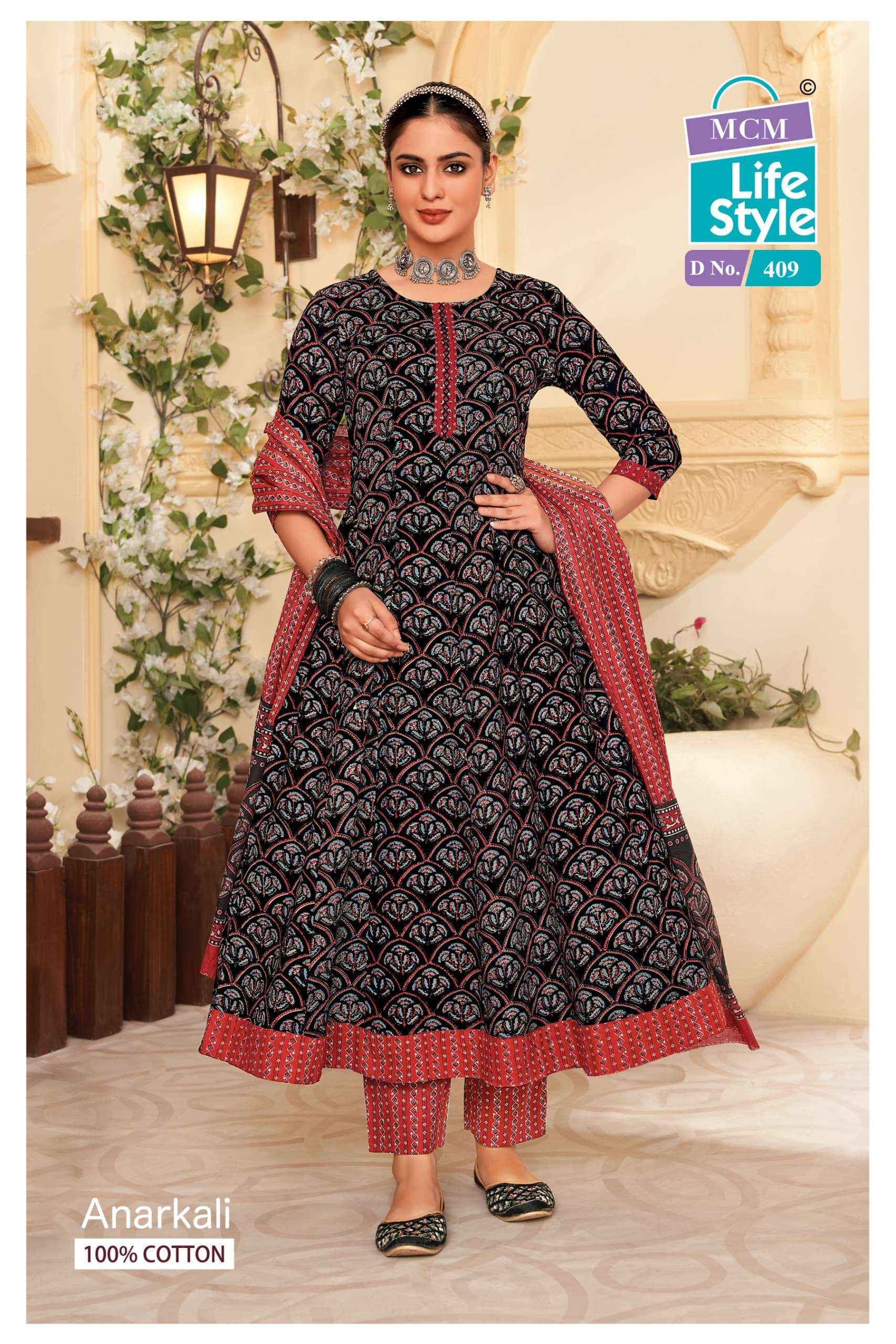 MCM LIFESTYLE ANARKALI VOL 4 WHOLESALE ANARKALI READY MADE SUITS ( 10 CS CATALOG )