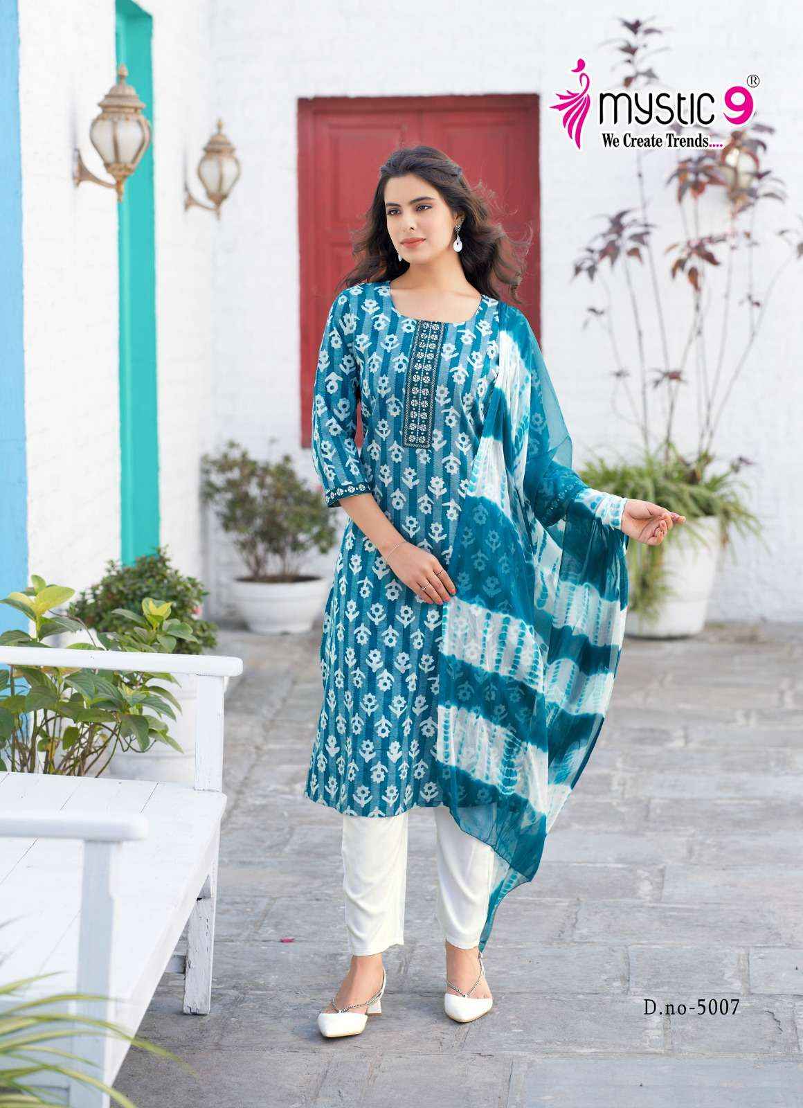 MYSTIC 9 NISHA VOL 4 COTTON BATIK PRINT FANCY READYMADE KURTI SET WHOLESALE PRICE ( 8 PCS CATALOG )